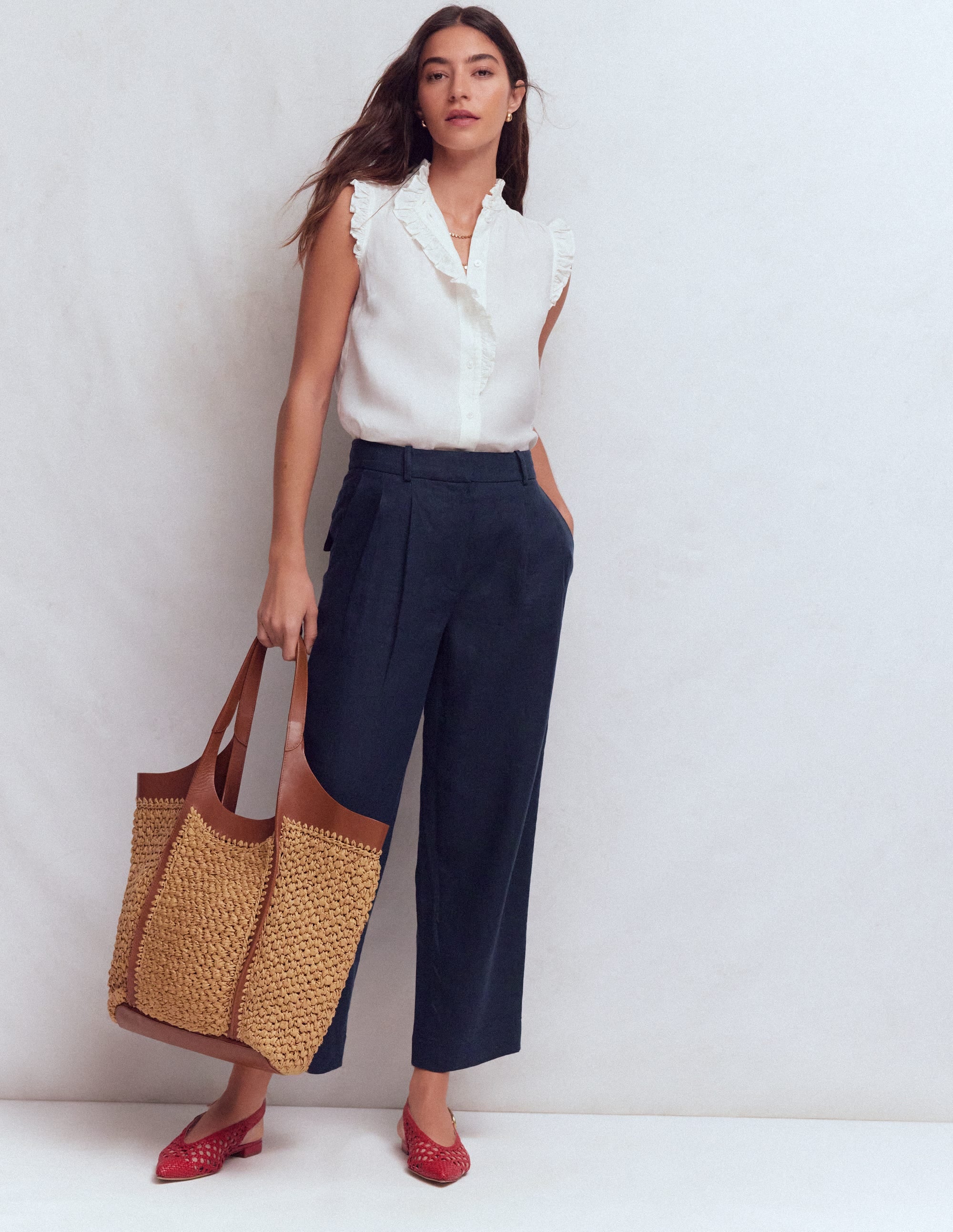 Bloomsbury Leinenhose-Marineblau - Image 1