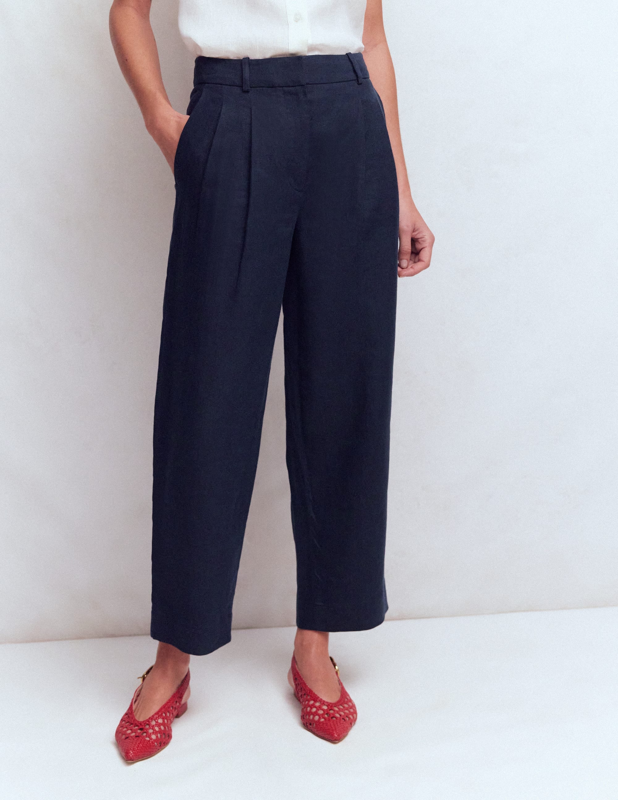 Bloomsbury Leinenhose-Marineblau - Image 4