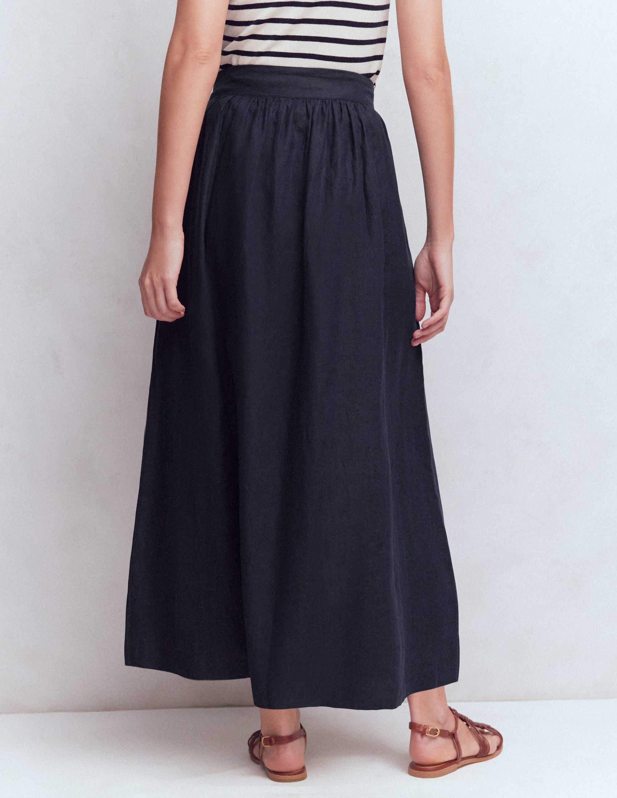 Emma Maxirock aus Leinen-Marineblau - Image 3