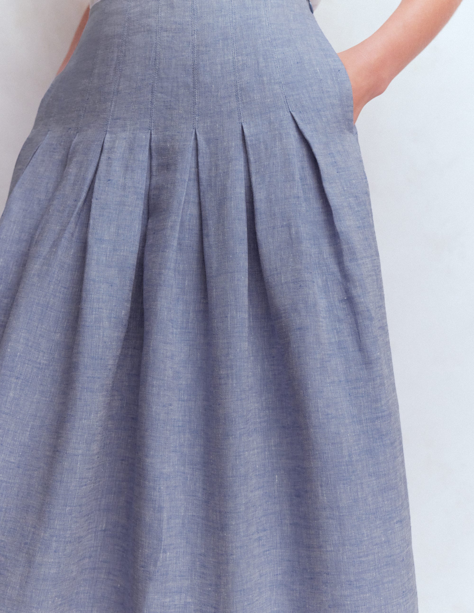 Valentina Leinenrock-Blauer Faux Uni - Image 2