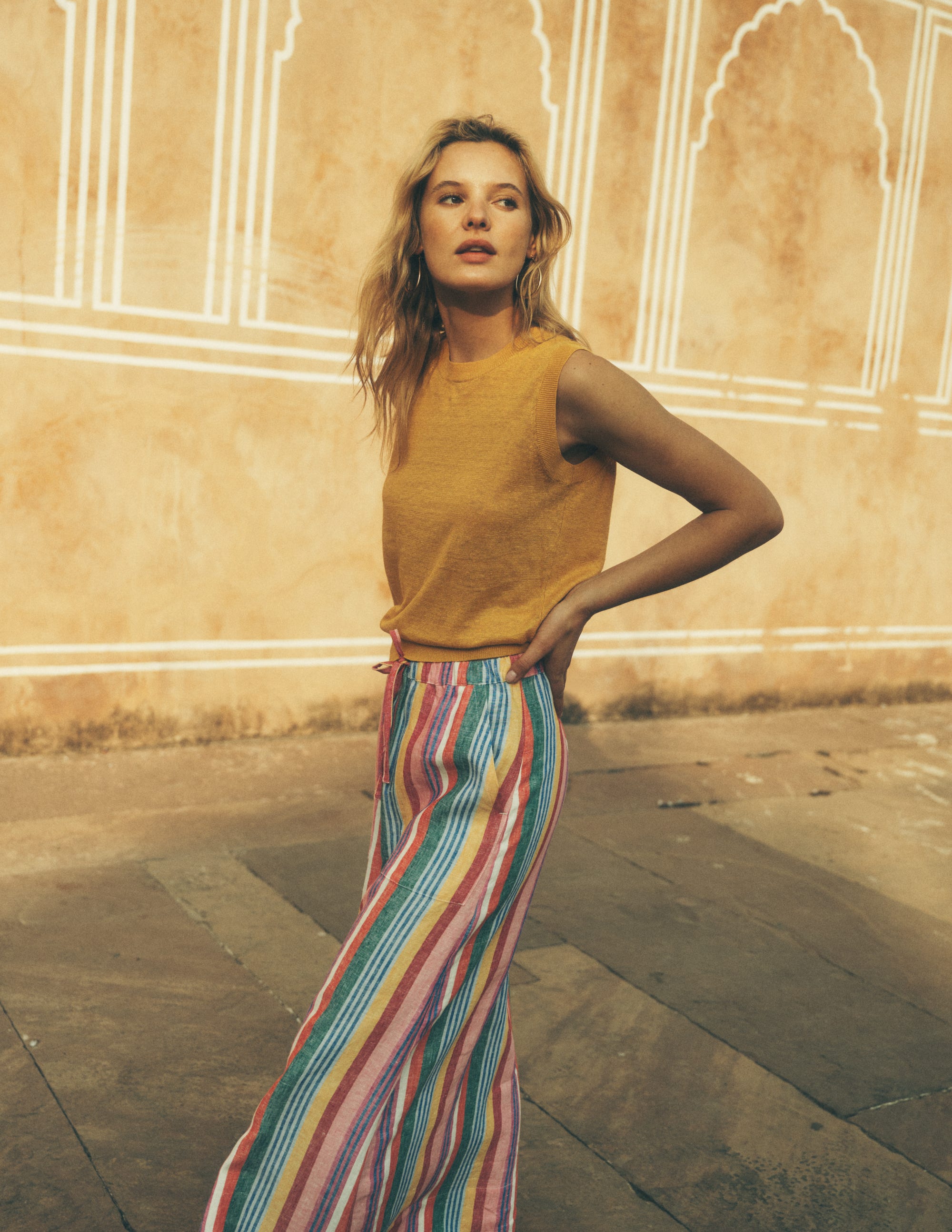 Layla Linen Skirt-Hot Varigated Multistripe - Image 6