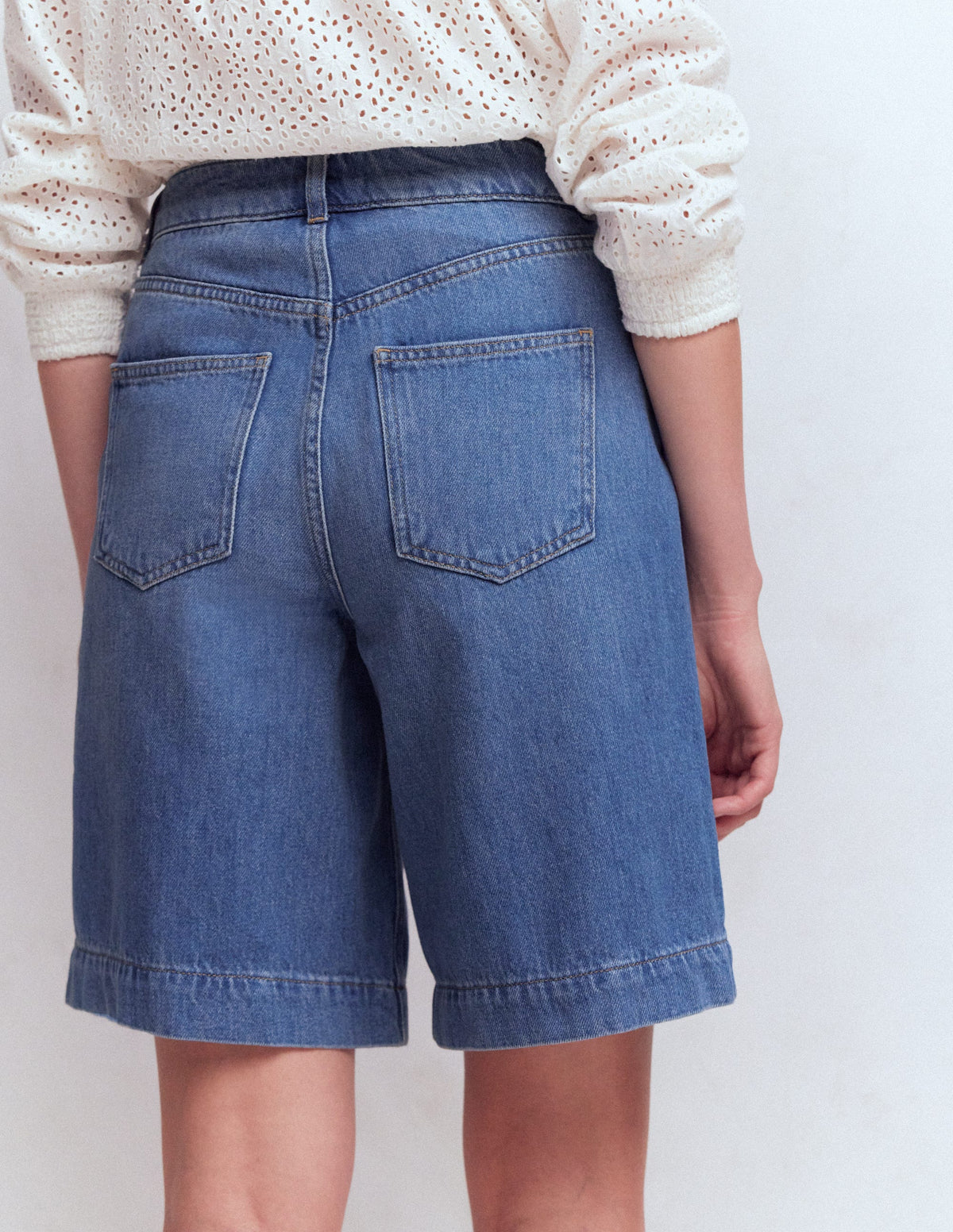 Denim-Bermudashorts-Ausgeblichene Optik - Image 3