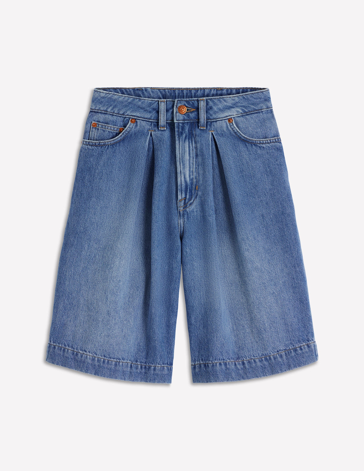 Denim-Bermudashorts-Ausgeblichene Optik-6
