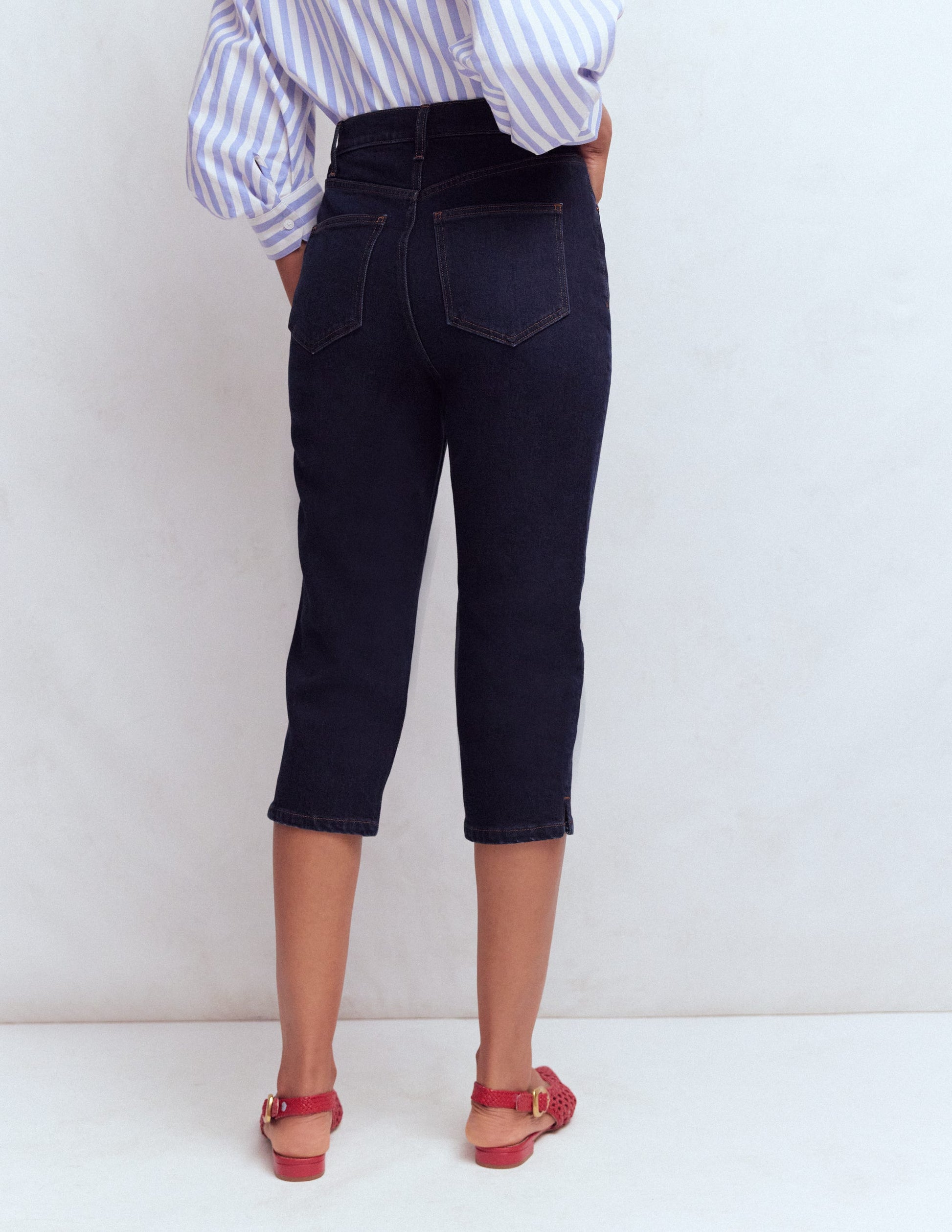 Jean capri à 5 poches-Indigo-3