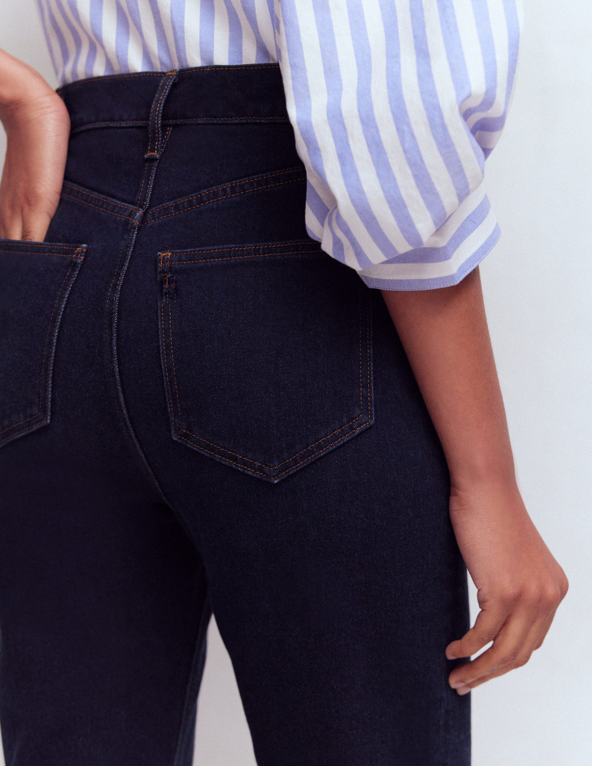 Jean capri à 5 poches-Indigo-5