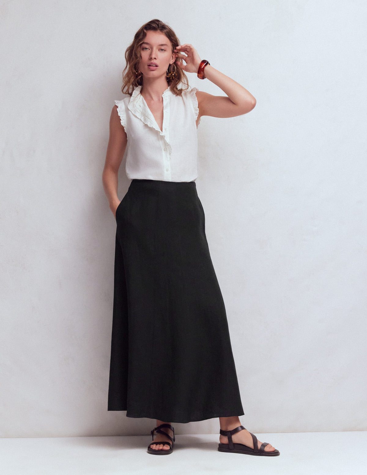 Miriam Maxirock aus Leinen-Schwarz - Image 1