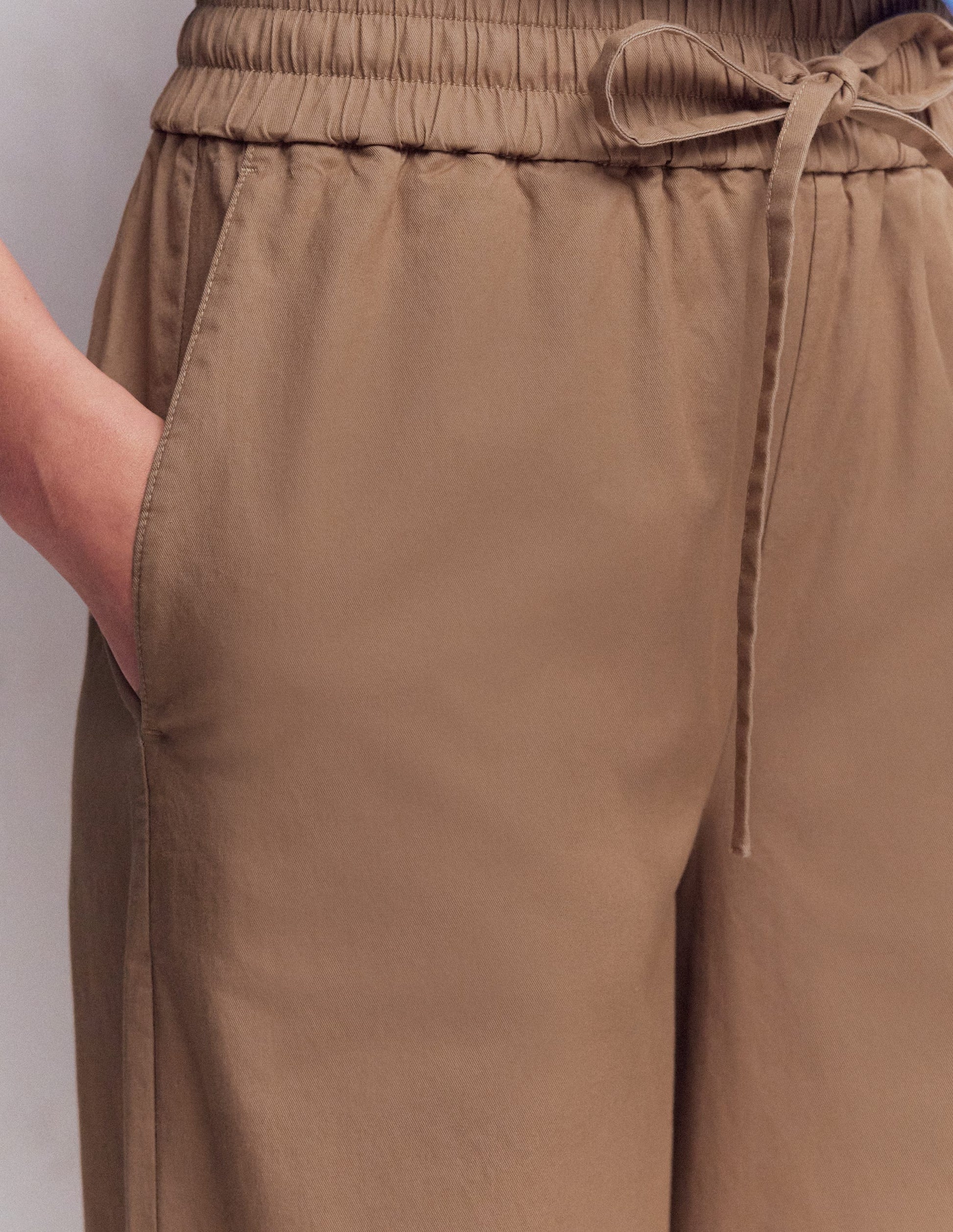 Pantalon Greenwich noué à la taille-Cappuccino-2