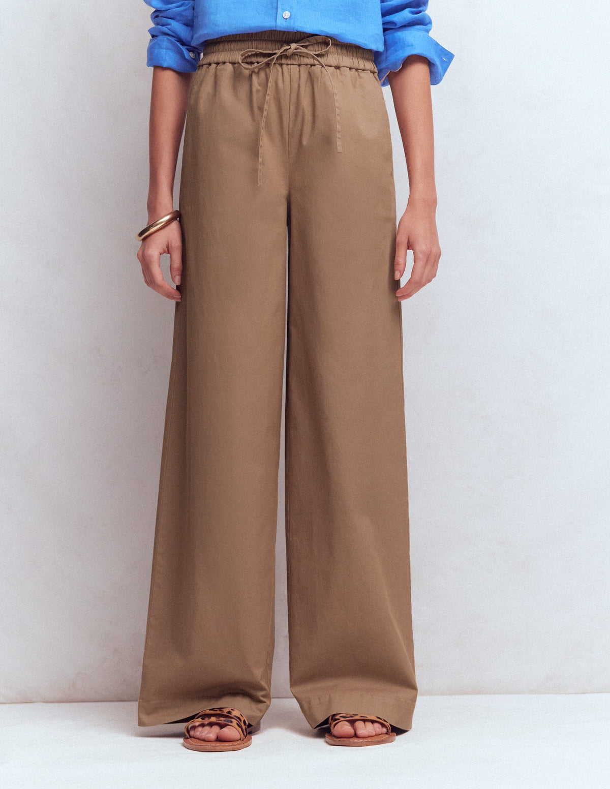 Pantalon Greenwich noué à la taille-Cappuccino - Image 4