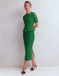 Jupe crayon en dentelle-Vert frais