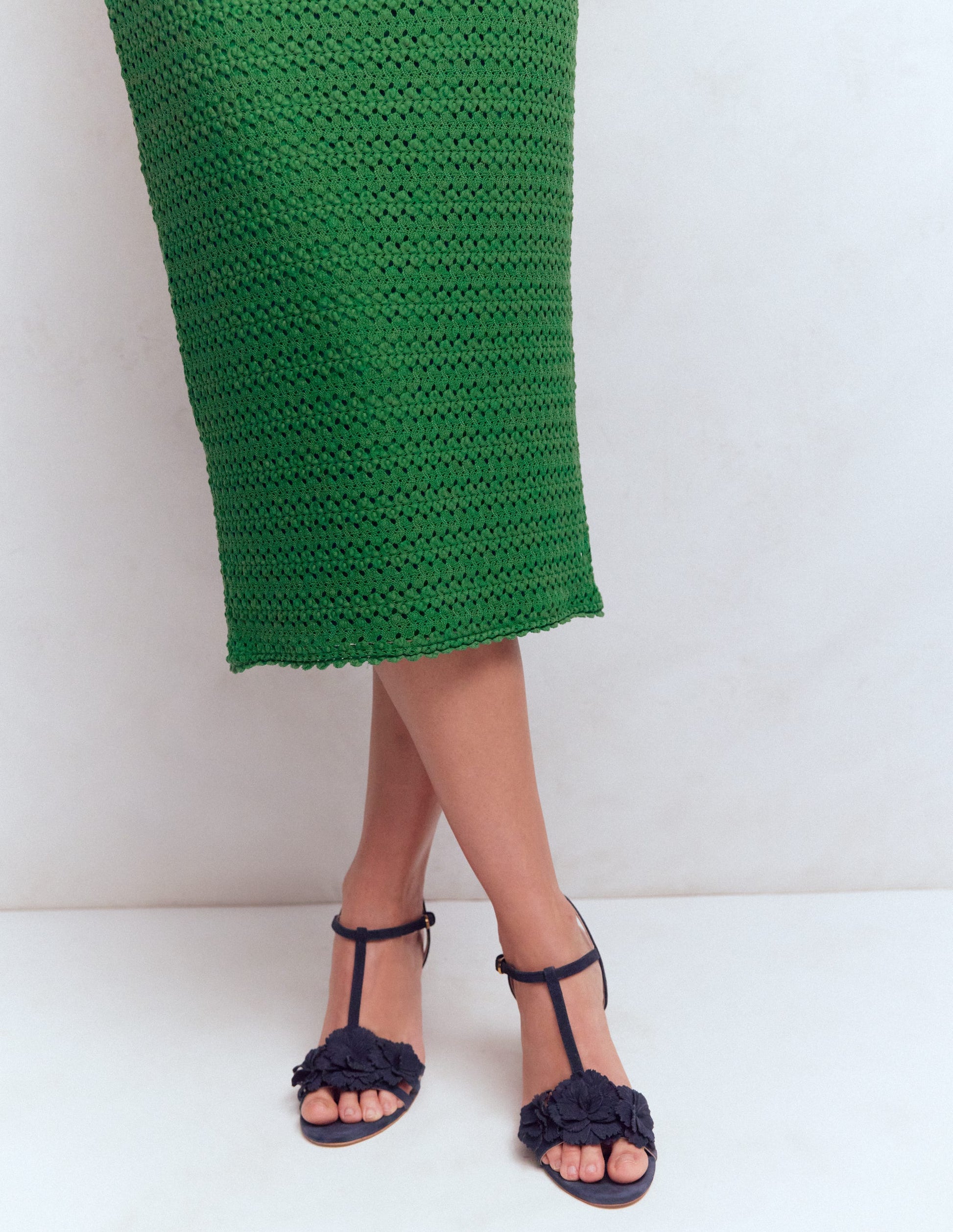 Jupe crayon en dentelle-Vert frais-2