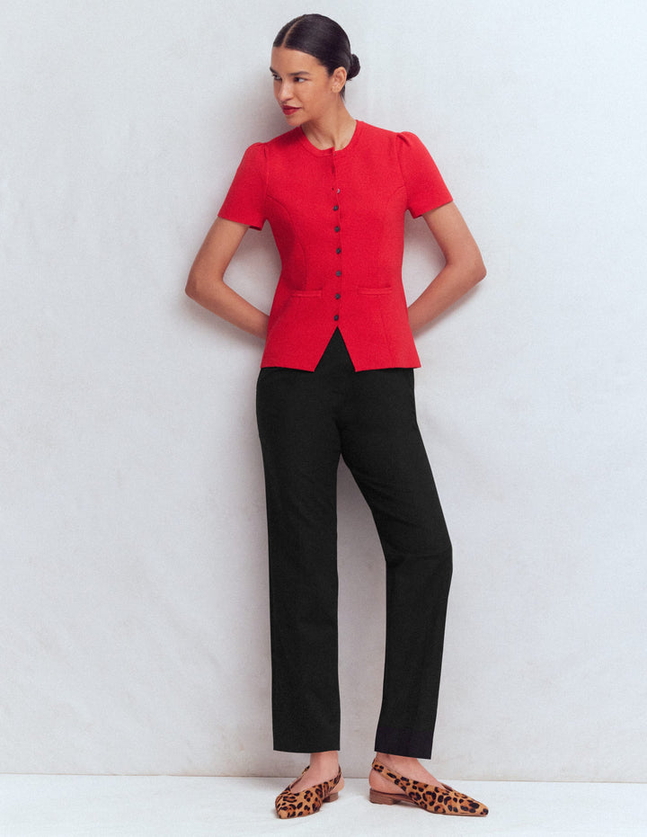 Pantalon slim en coton-Noir