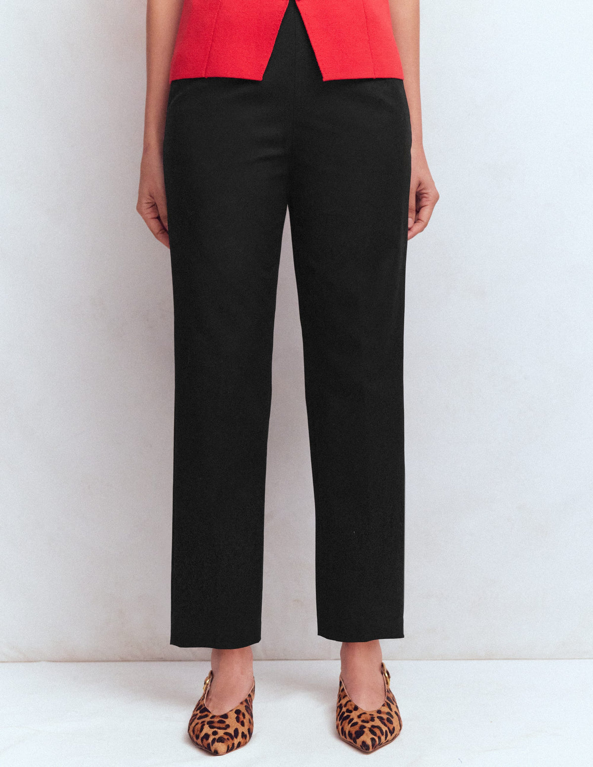 Pantalon slim en coton-Noir - Image 3