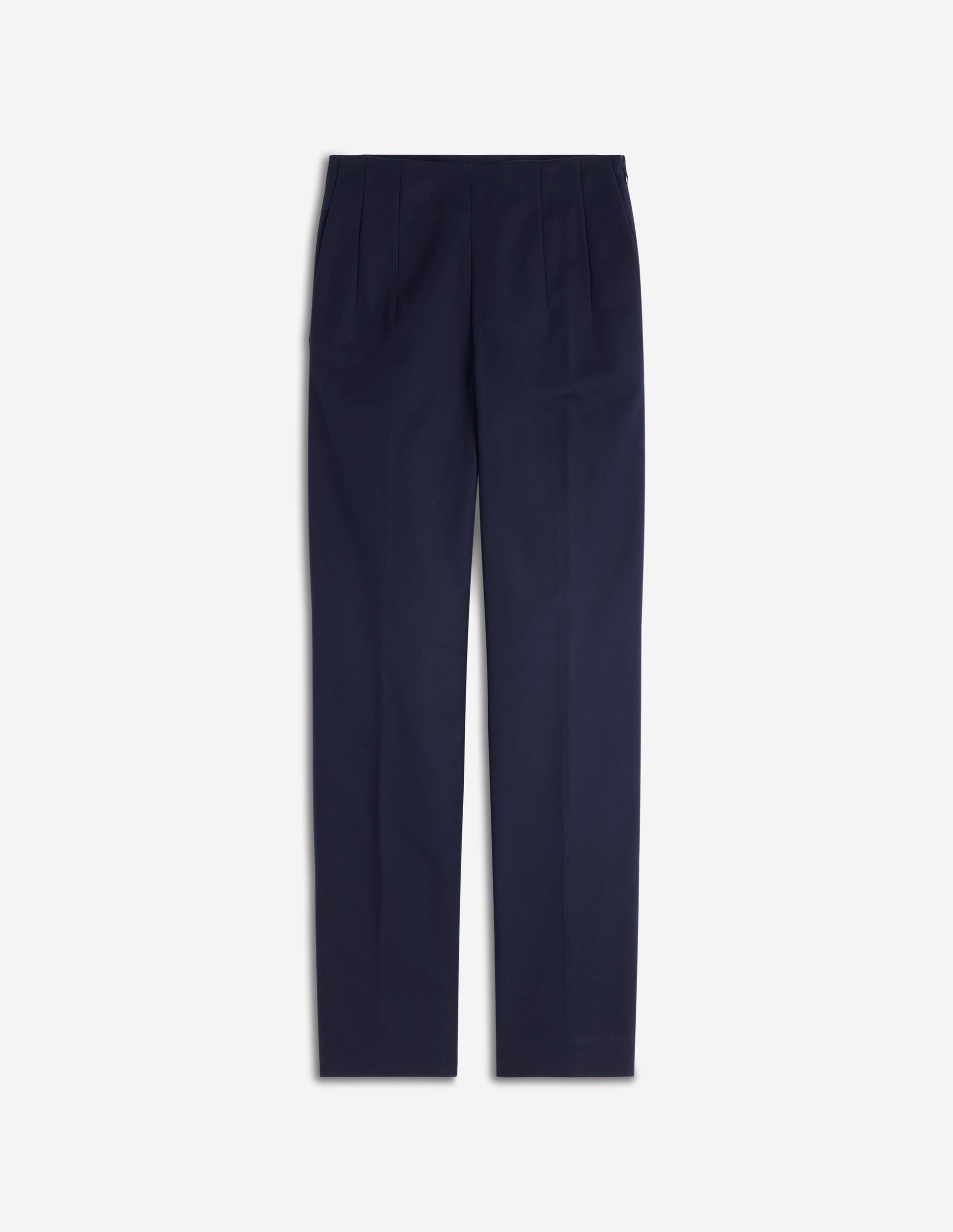 Slim Leg Cotton Trousers-Navy-5