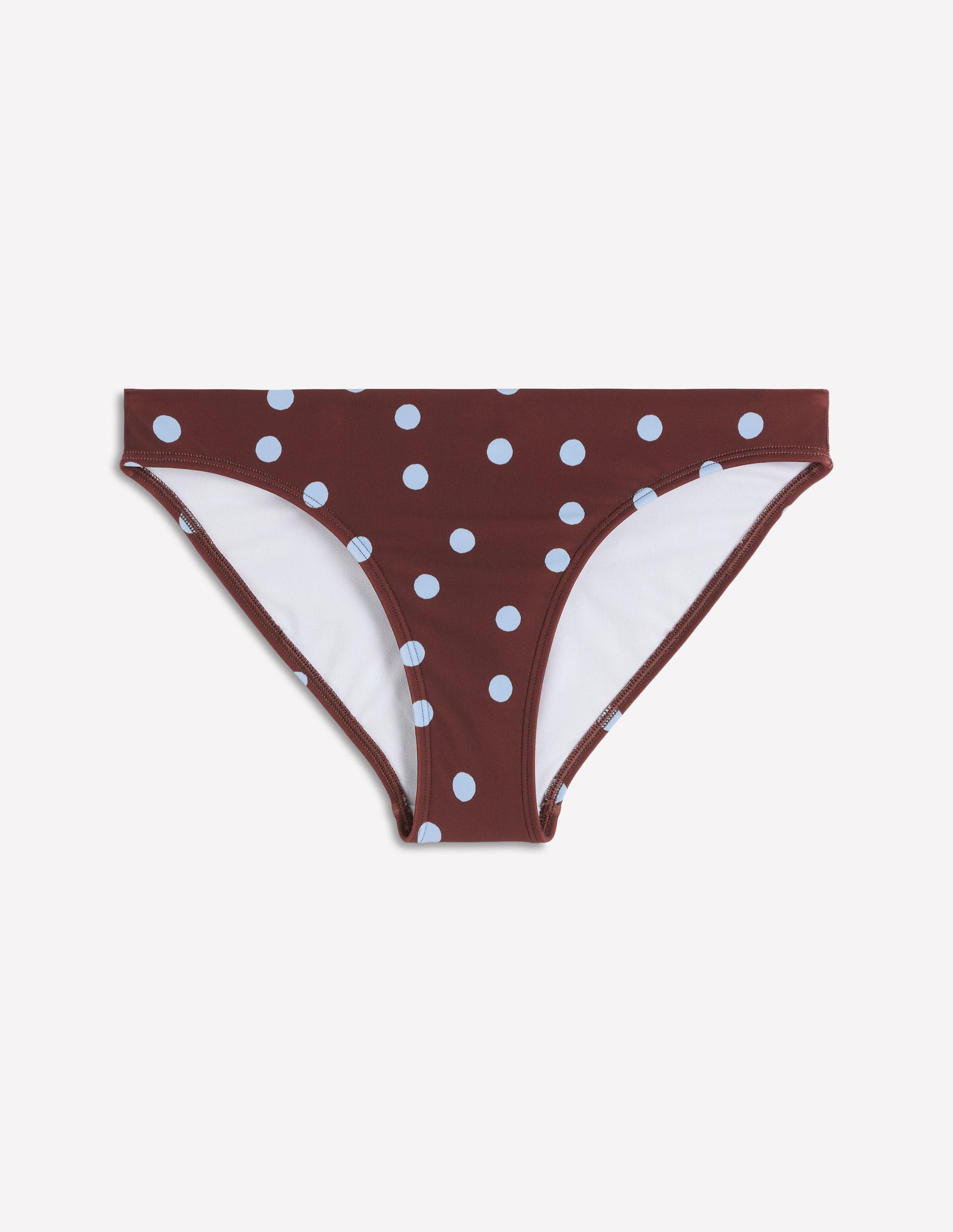 Bas de bikini intemporel-Chocolat, pois peints bleus-5