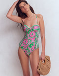 Rhodes Cup Sized Swimsuit-Pink, Euphoric Gardens