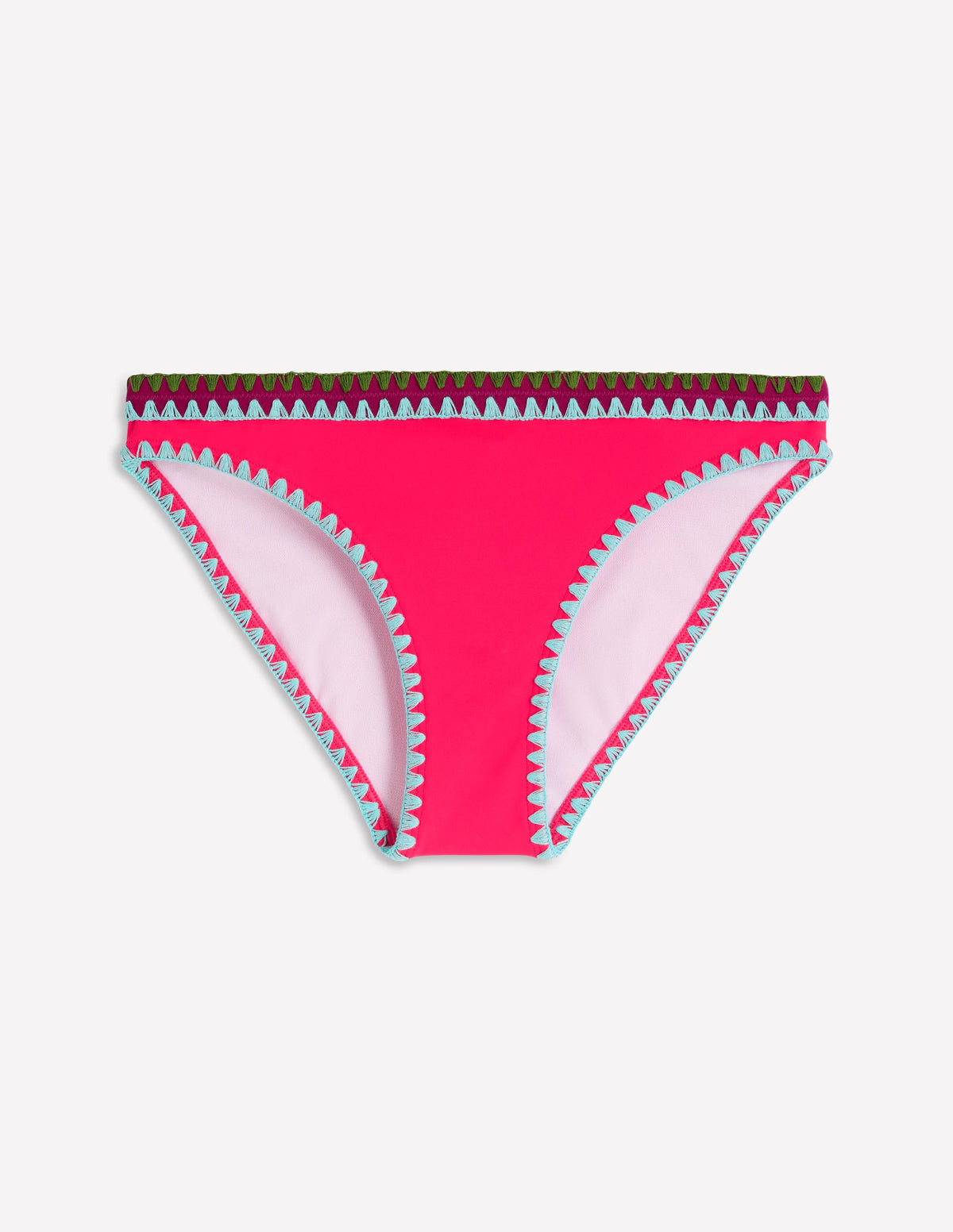 Porto Bikinihose-Rosig, Stickerei-5