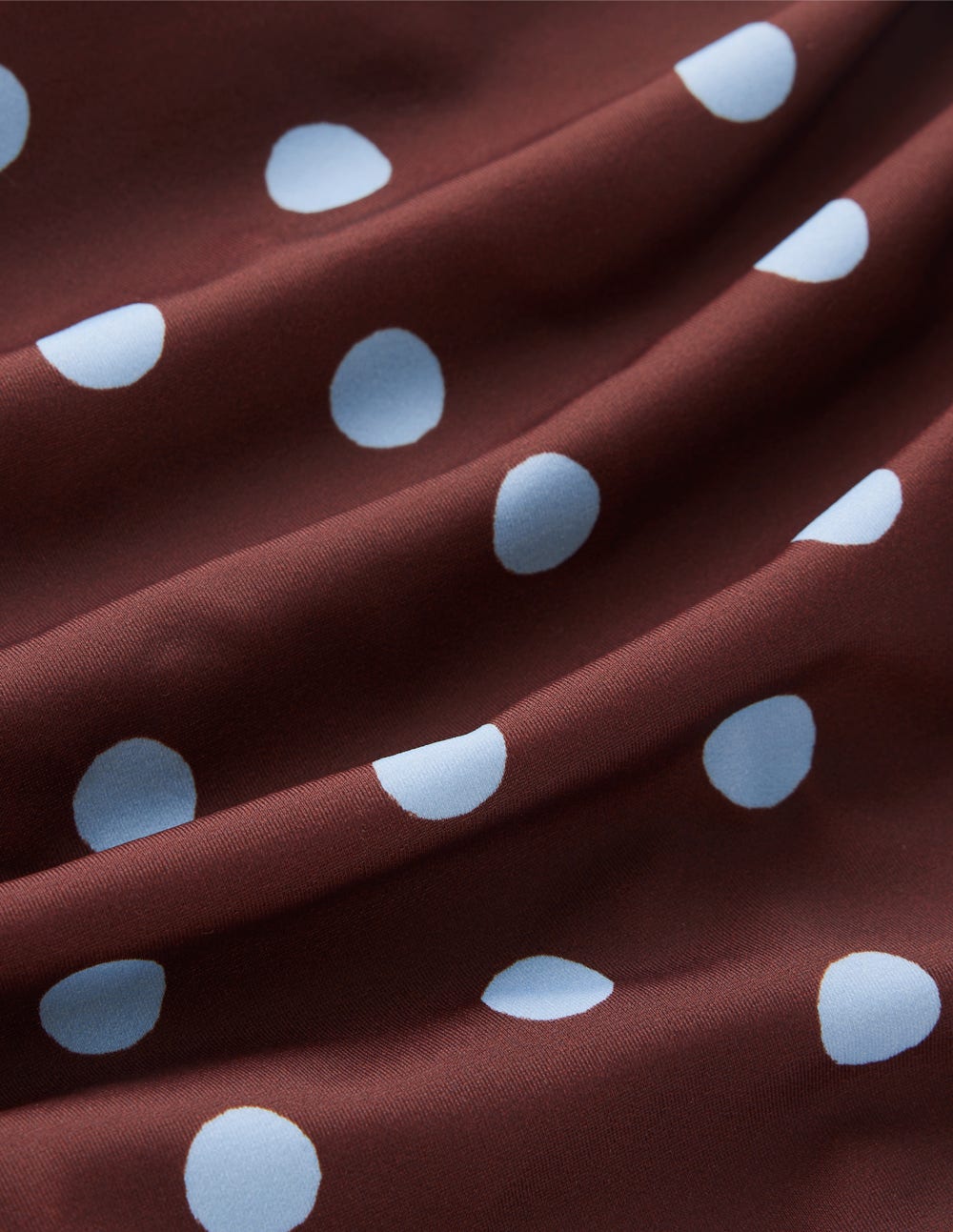 Bas de bikini froncé Kythira-Pois peints chocolat et bleu-8