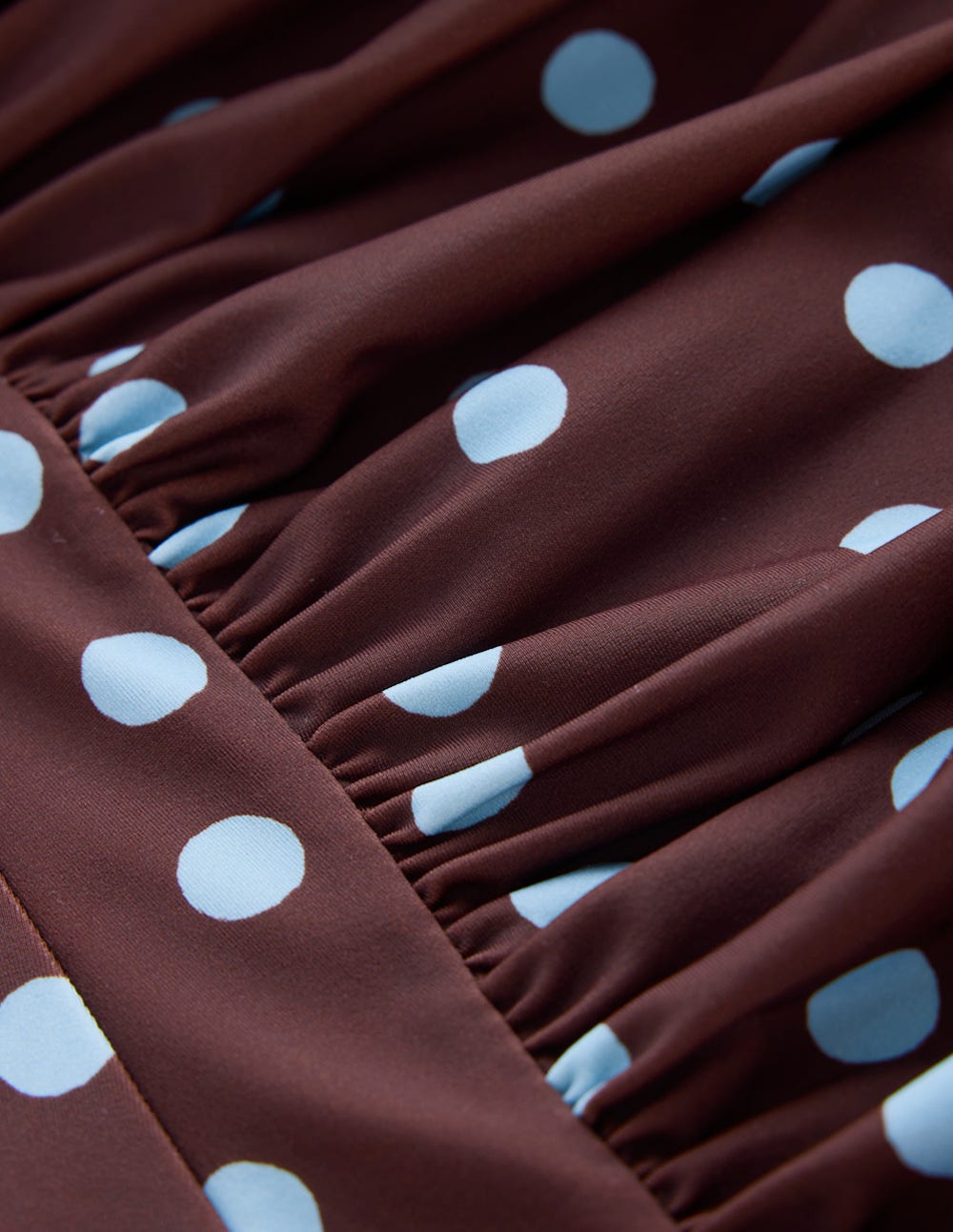 Kythira Geraffter Badeanzug-Schokolade und Blau Gemalte Tupfen - Image 8