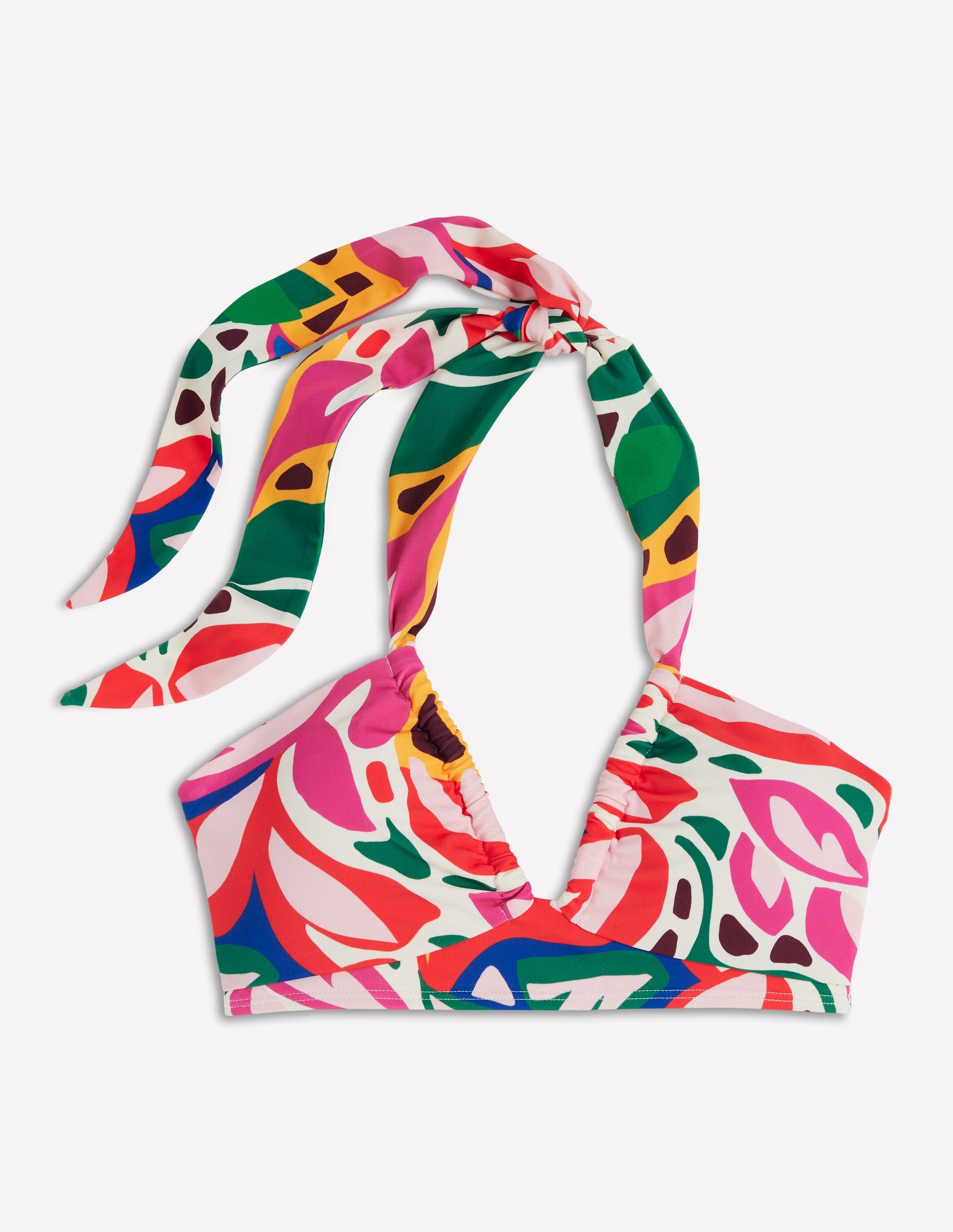 Haut de bikini Minori dos-nu à nœud-Multi, motif Leafy Cascade-9