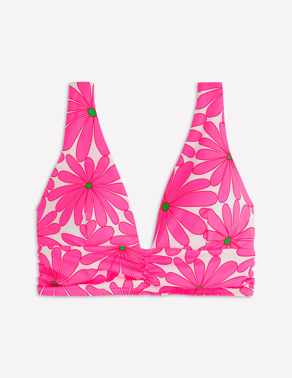 Mykonos Bikinioberteil mit tiefem V-Ausschnitt-Sangria Sonnenuntergang, Gänseblümchenblüte-6