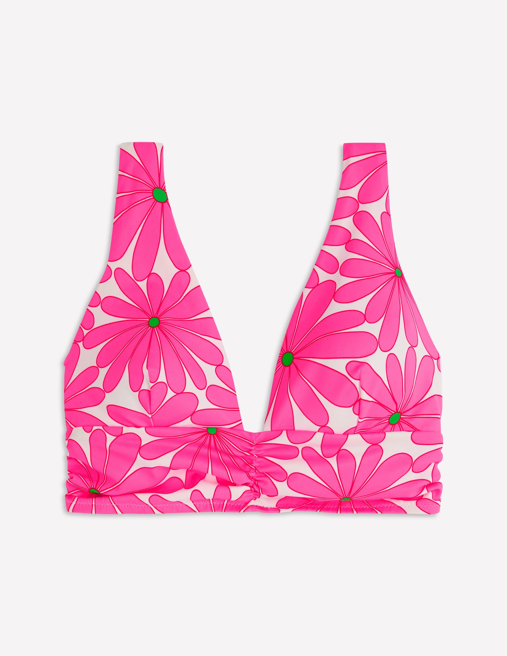 Mykonos Bikinioberteil mit tiefem V-Ausschnitt-Sangria Sonnenuntergang, Gänseblümchenblüte - Image 6