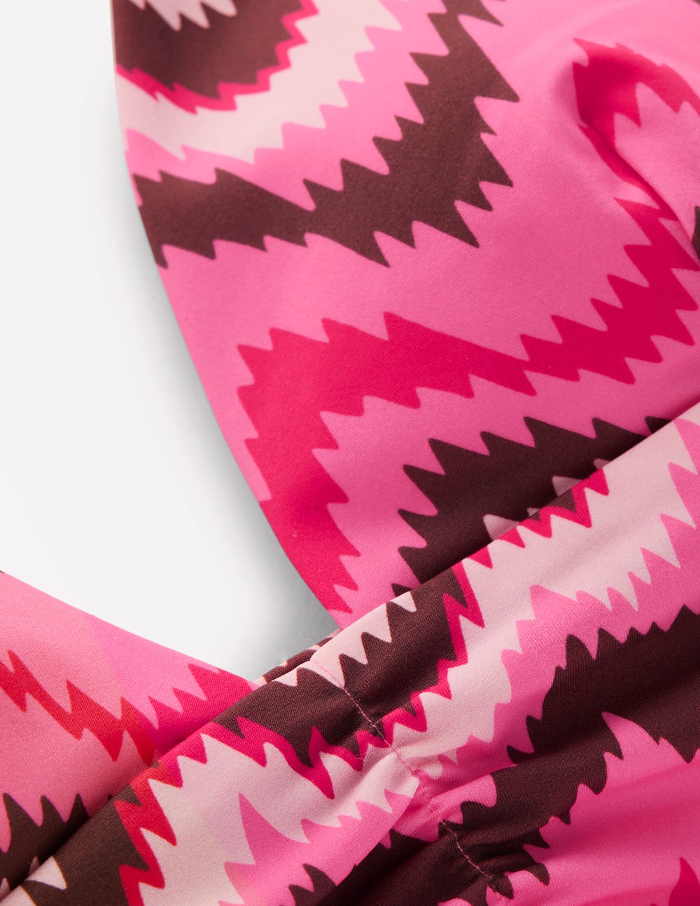 Mykonos Bikinioberteil mit tiefem V-Ausschnitt-Rosa, Zickzack-Welle - Image 8