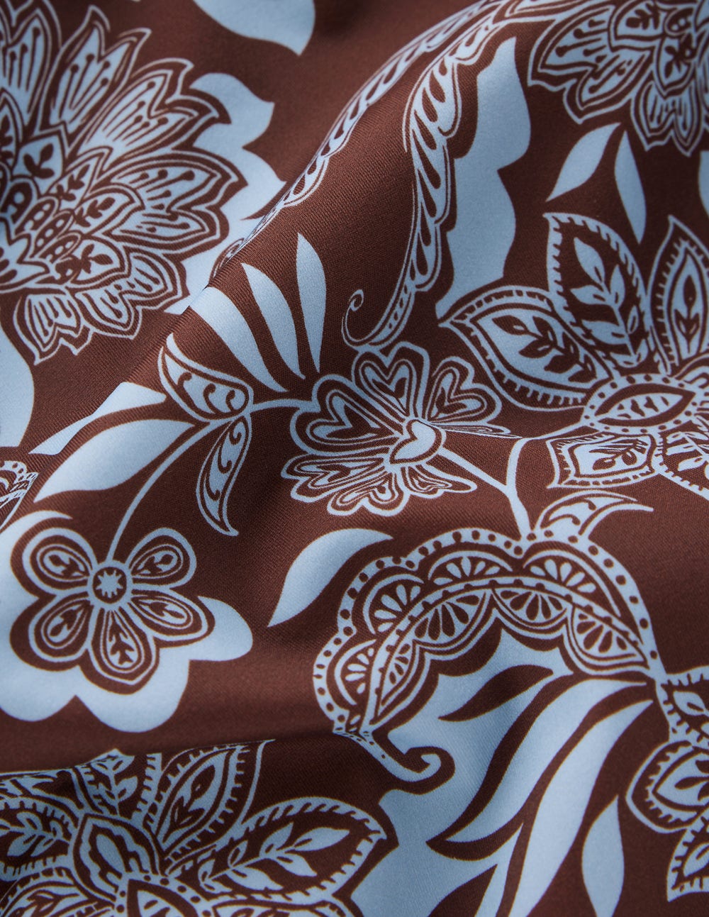 Badeanzug mit überkreuzten Trägern und Faltendetail-Heiße Schokolade, Elegante Blüten - Image 6