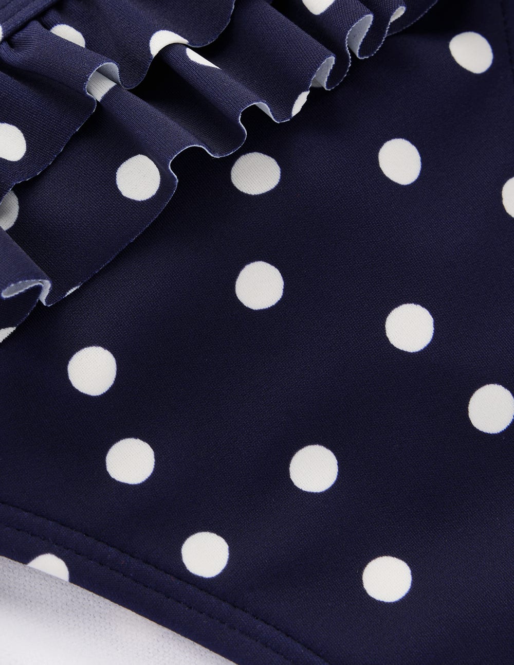 Ruffle Bikini Bottoms-French Navy, Painted Dot - Image 7