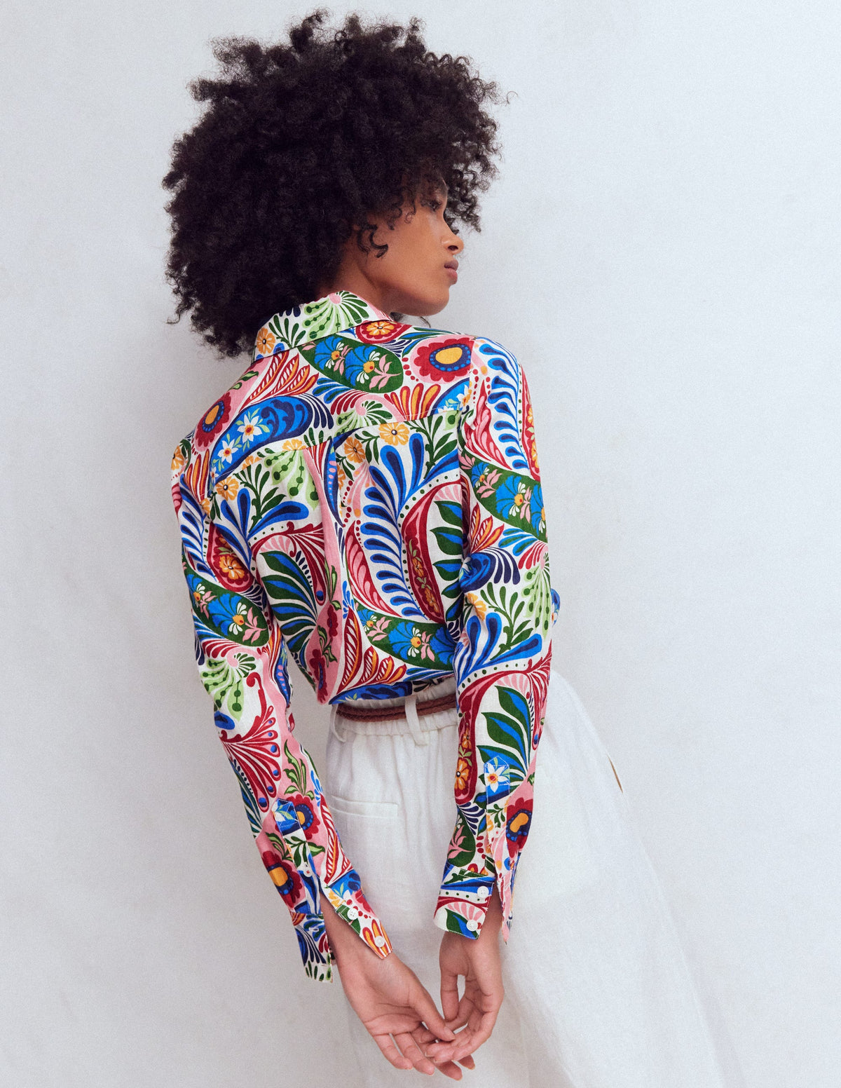 Sienna Linen Shirt-Multi, Enchanted Paisley - Image 3