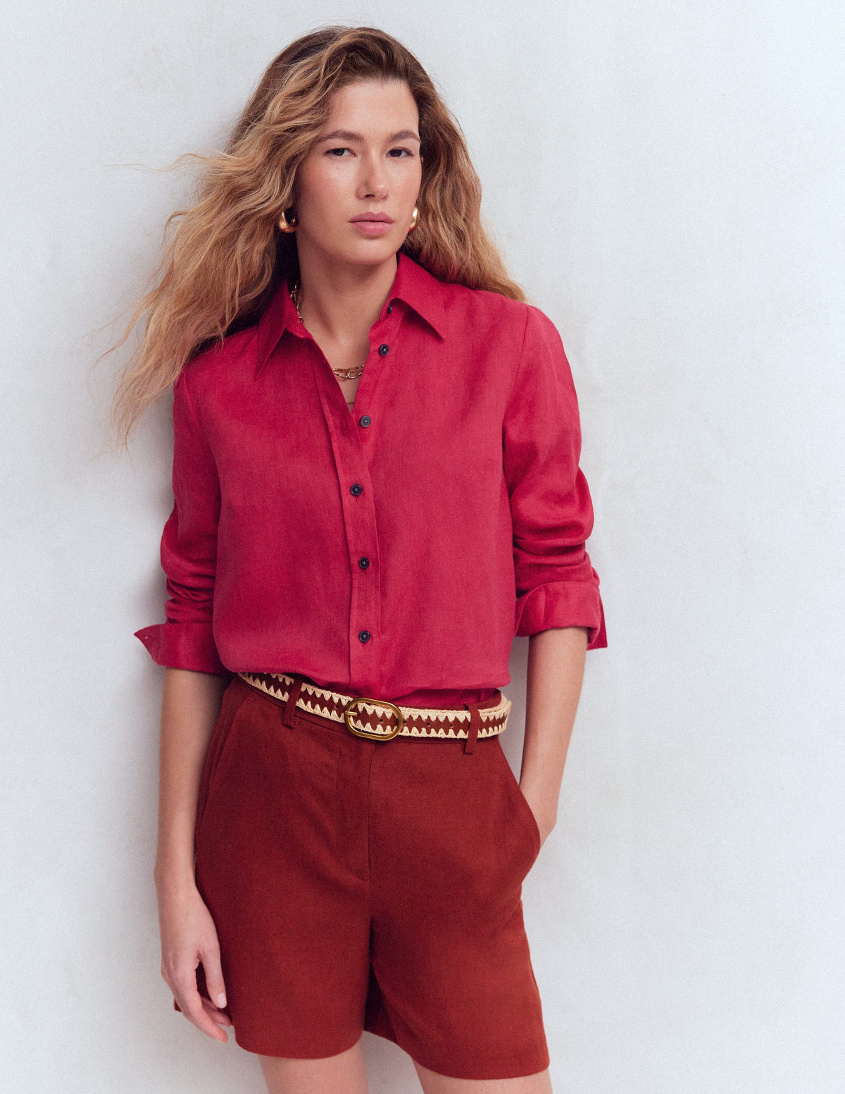 Chemise Sienna en lin-Grenade - Image 4