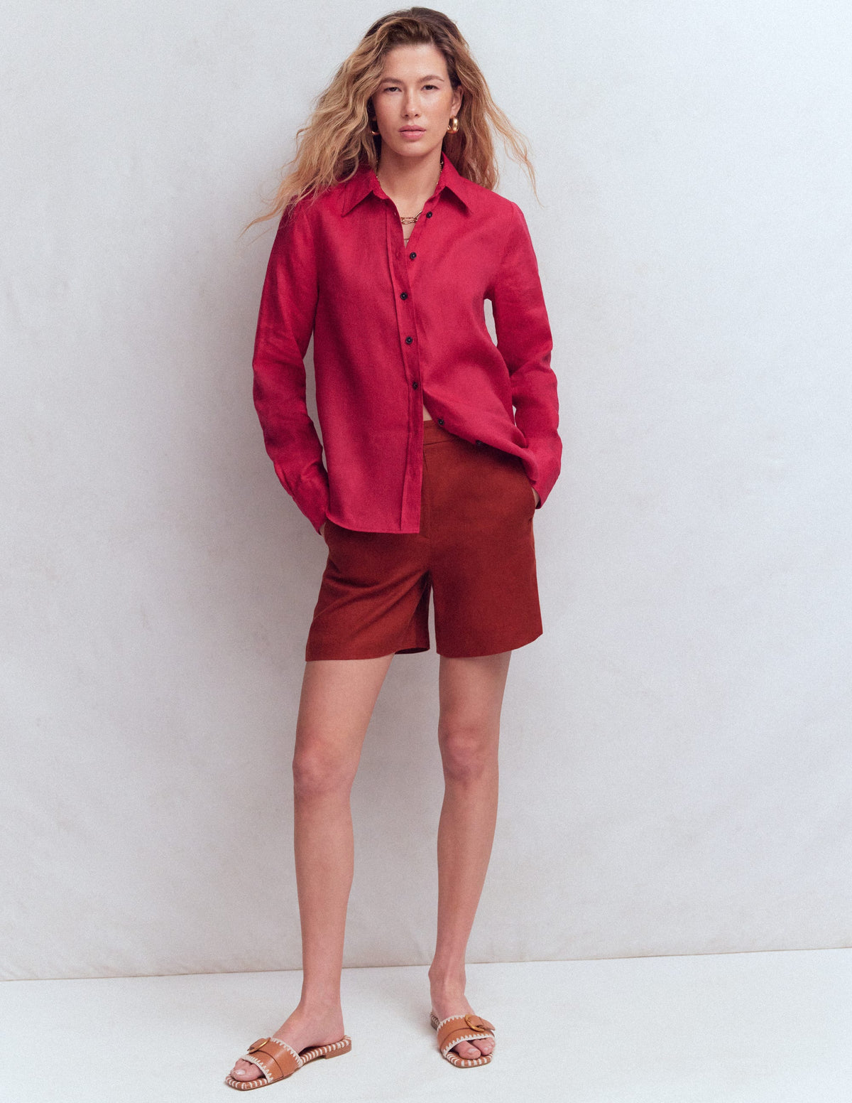Chemise Sienna en lin-Grenade - Image 5