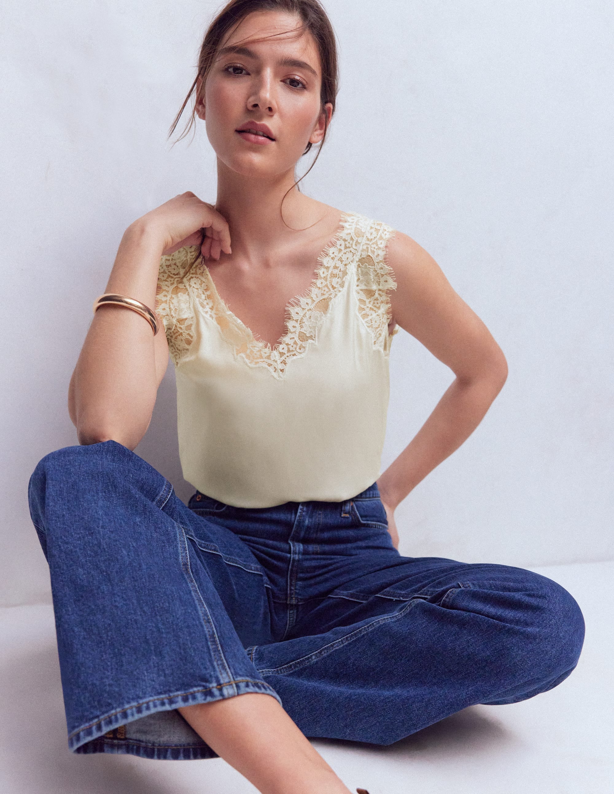 Ara Silk Blend Lace Cami-Ivory - Image 1