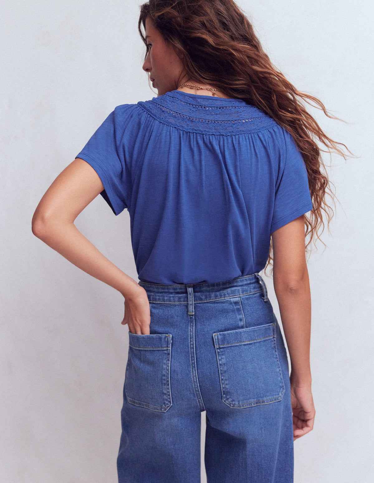 Edi T-Shirt mit Besatz-Beaucoup Blue - Image 3