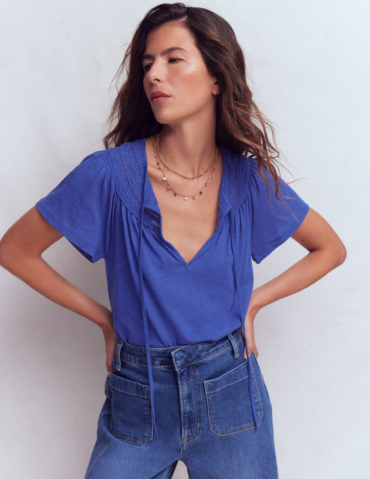 Edi T-Shirt mit Besatz-Beaucoup Blue-4