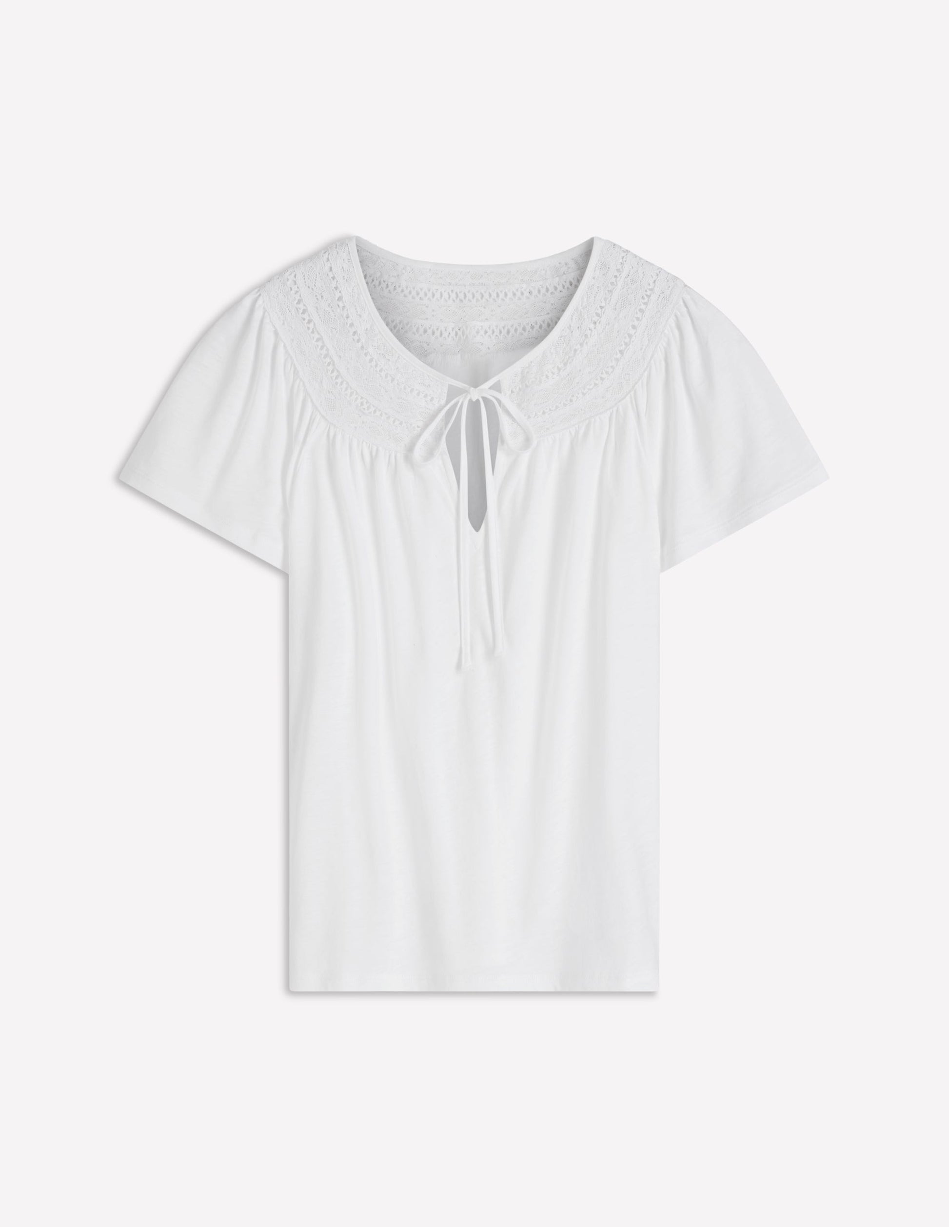 Edi T-Shirt mit Besatz-Weiß-5