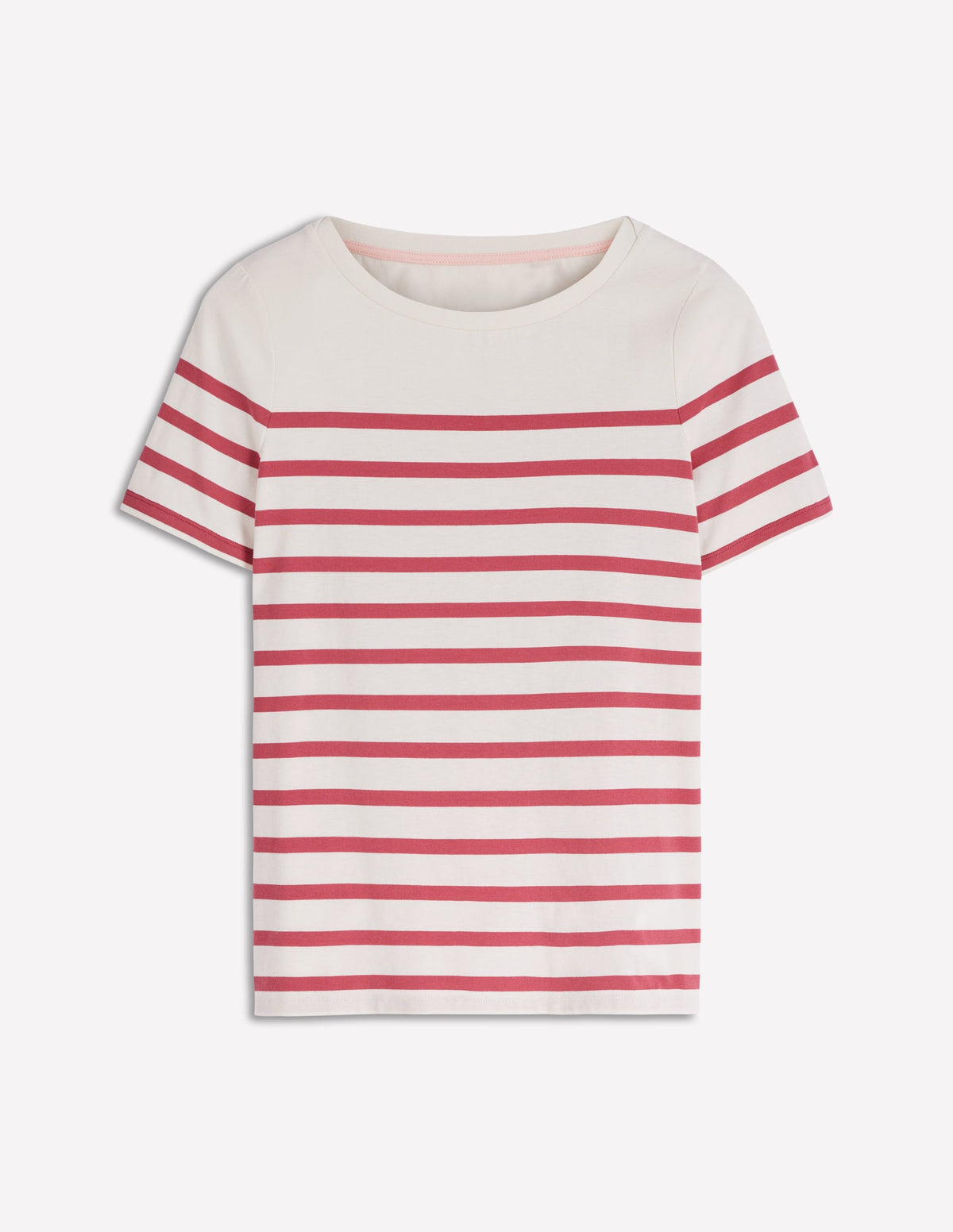 Olivia Kurzärmliges Bretonshirt-Erdiges Rot, Naturweiß Streifen - Image 6