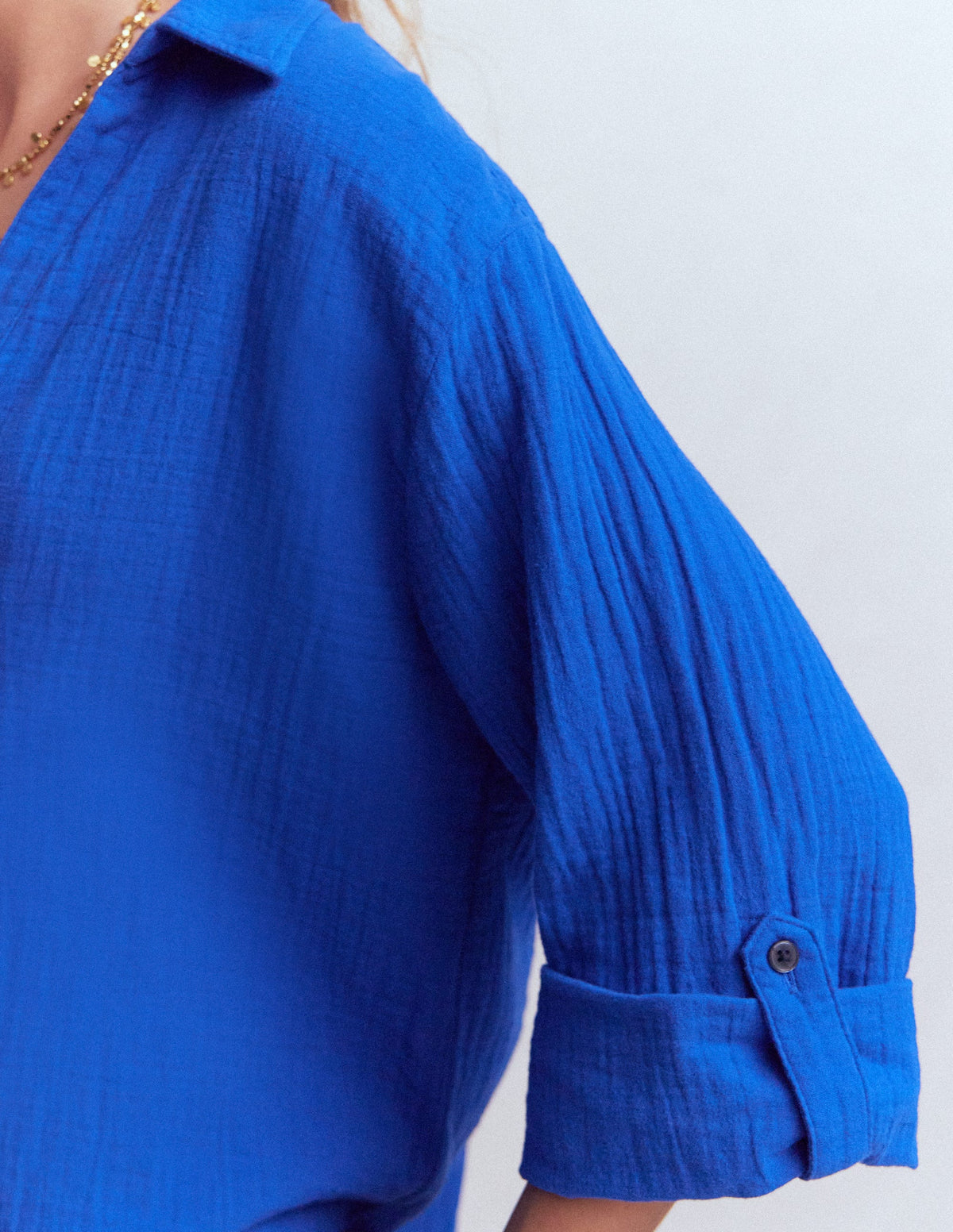 Langes Doppeltuch-Hemd-Leuchtendes Blau-2