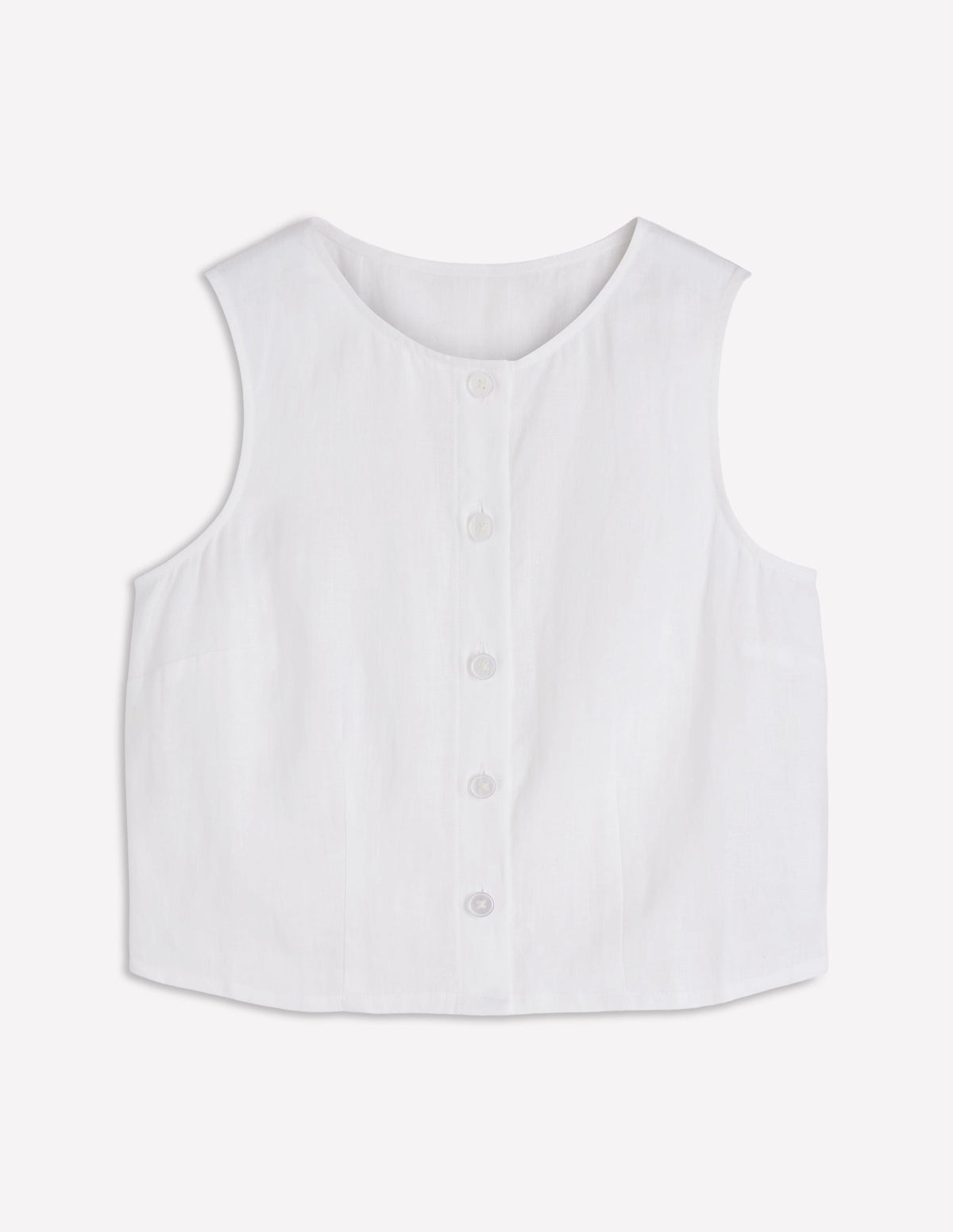 Andrea Linen Shell Top-White-6