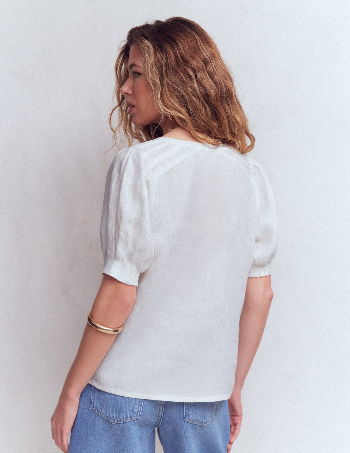 Rae Leinenoberteil-Weiß - Image 3