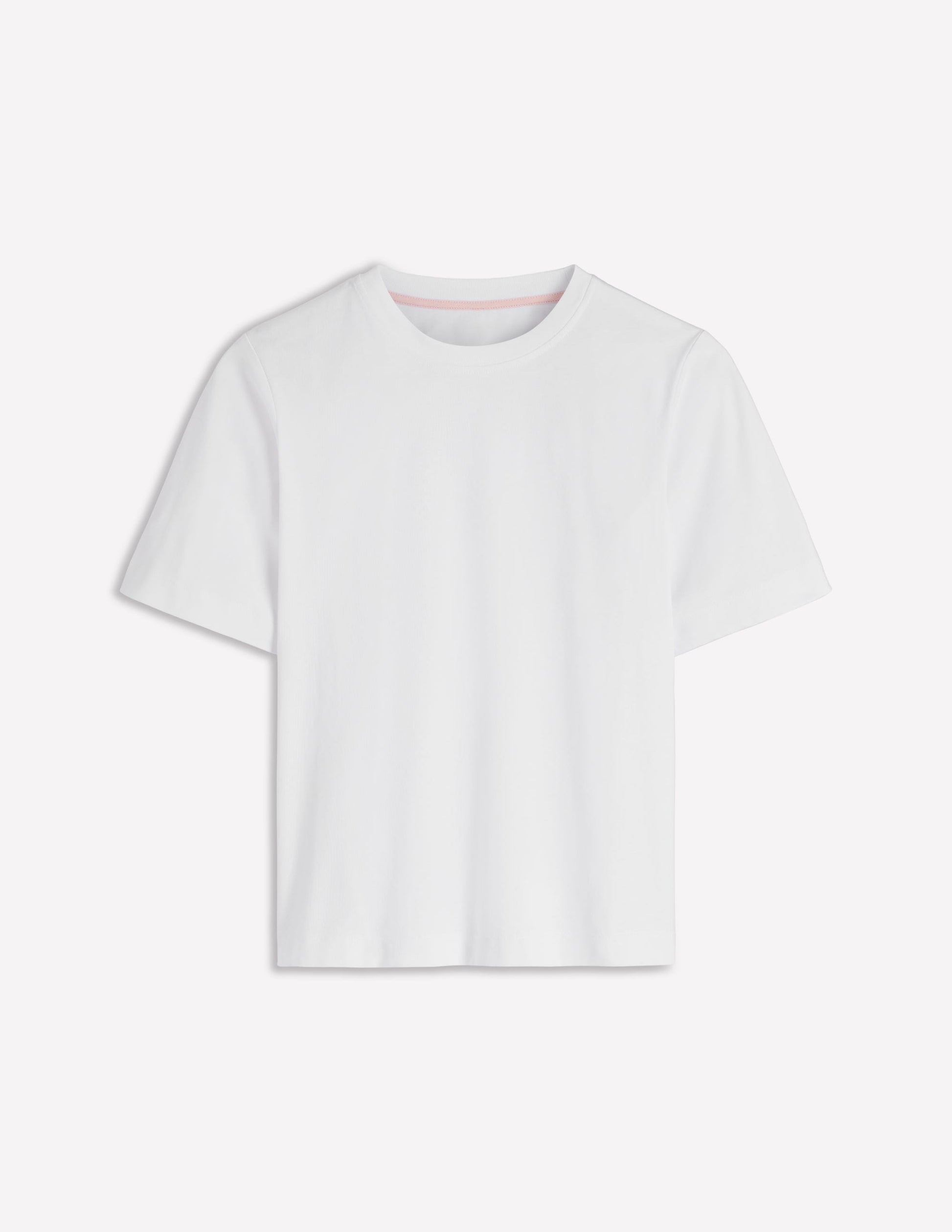 Lockeres Baumwoll-T-Shirt-Weiß-5