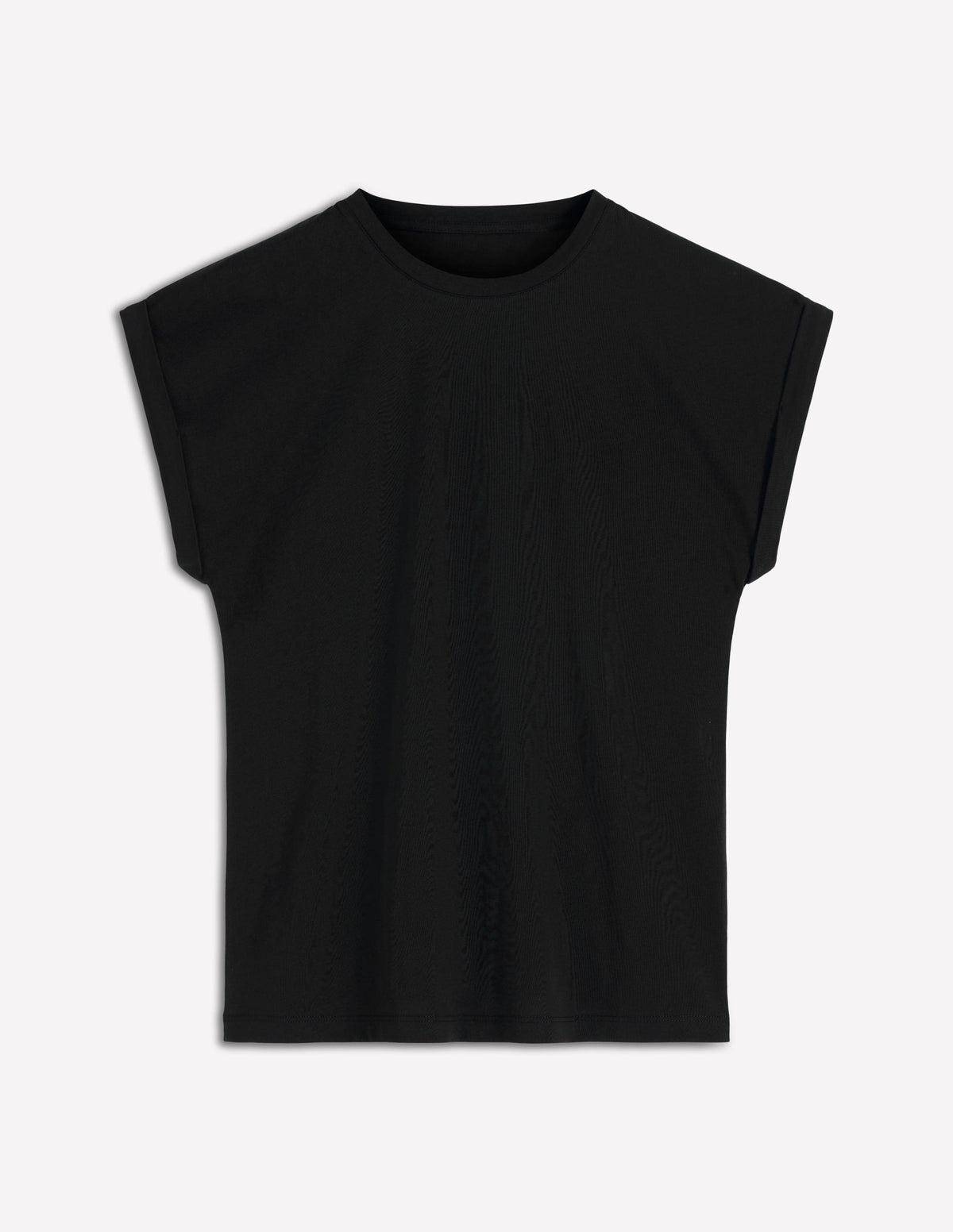 T-shirt à manches retroussées-Noir - Image 5