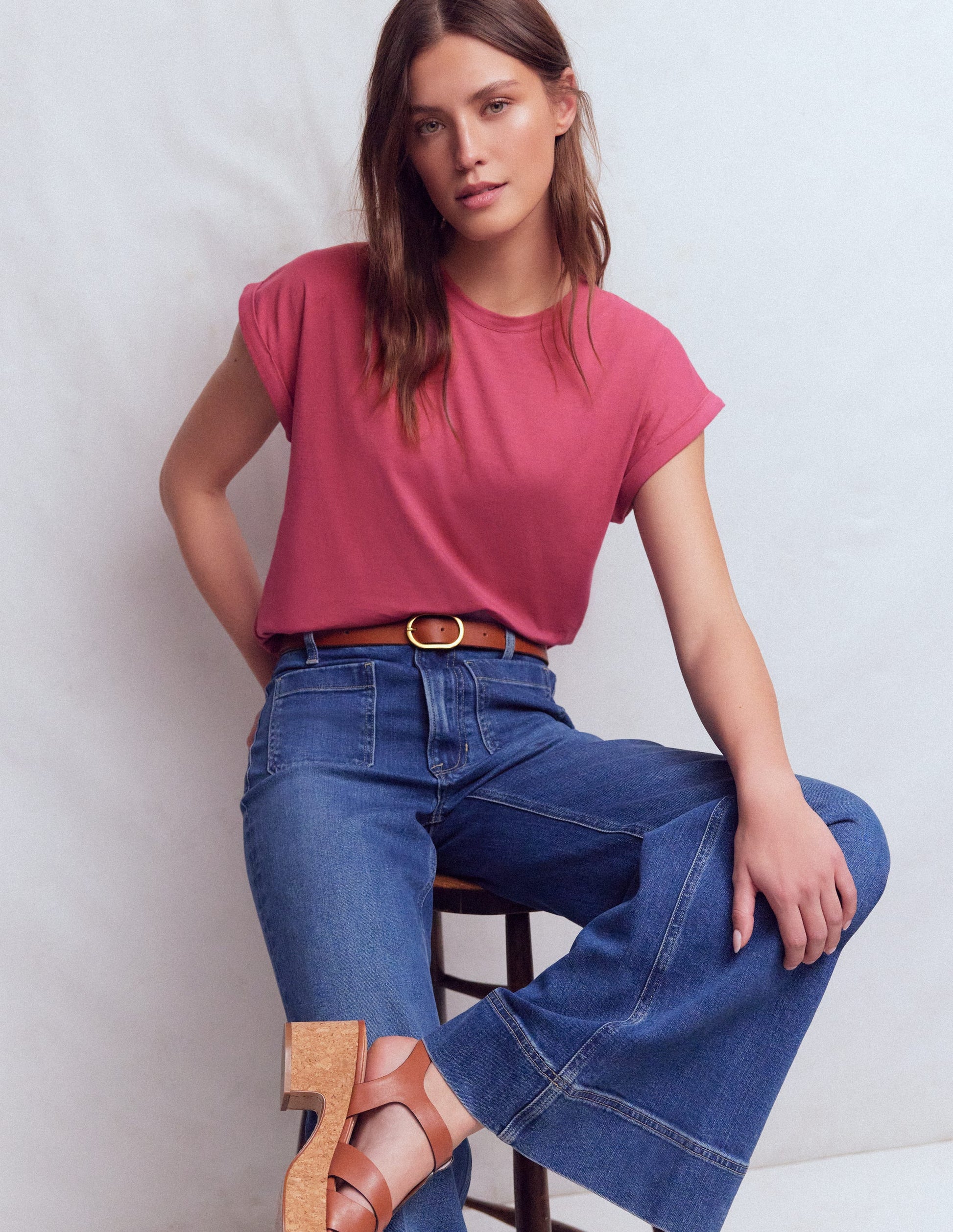 T-Shirt mit Umschlag-Pastellrosa-4