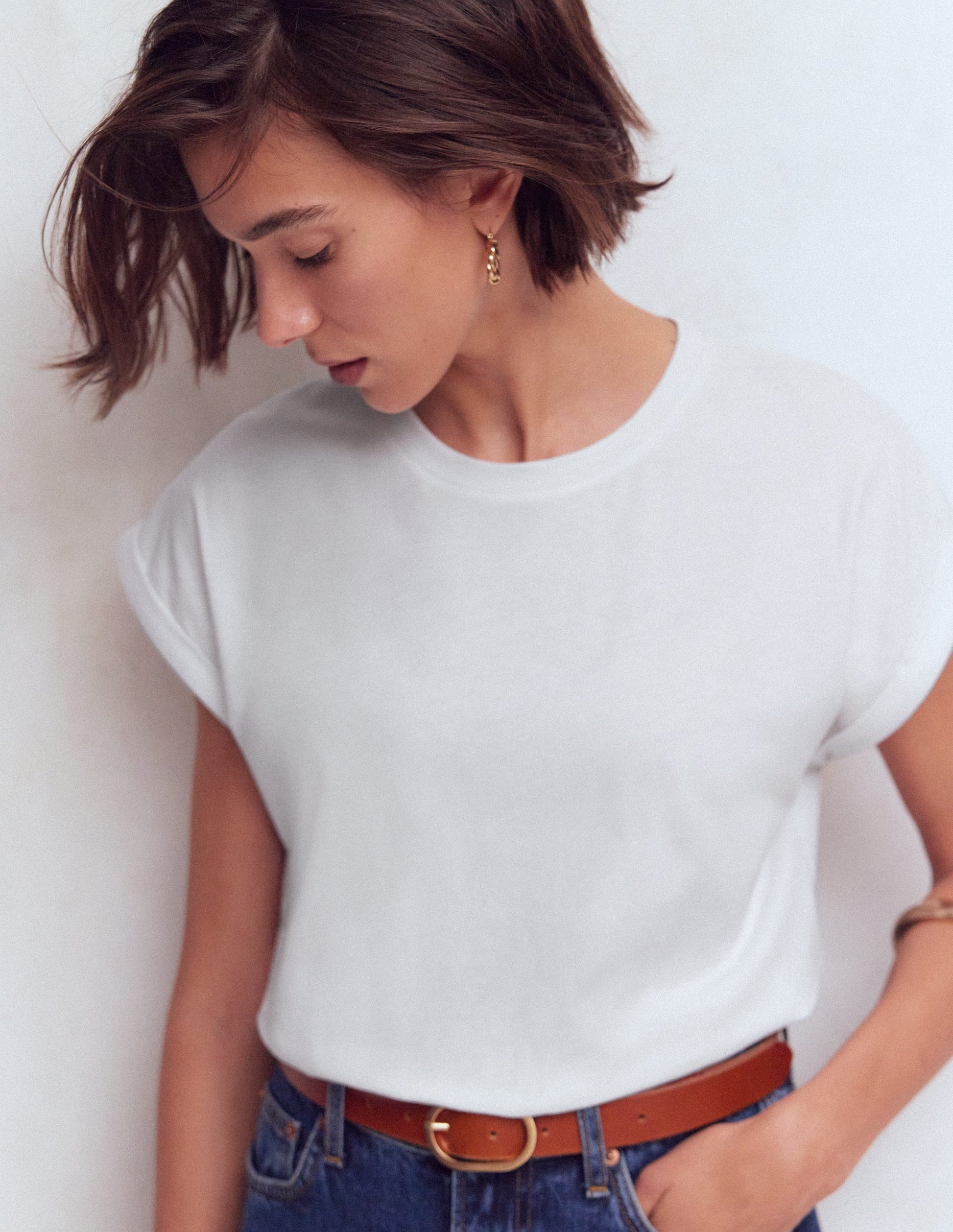 T-Shirt mit Umschlag-Weiß-2