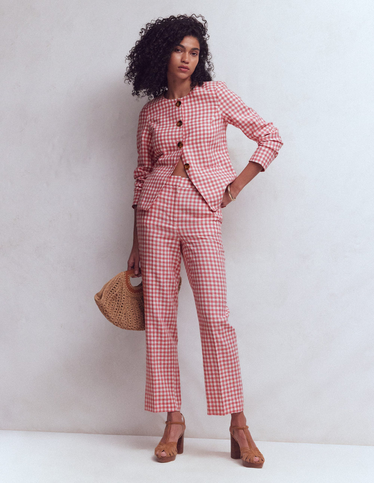 Hampstead Leinenblazer-Vintage-Rosa Vichykaro-1