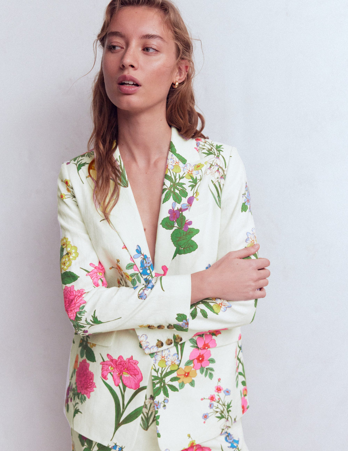 Woodbridge Leinenblazer-Naturweiß, Zarte Blüten-5