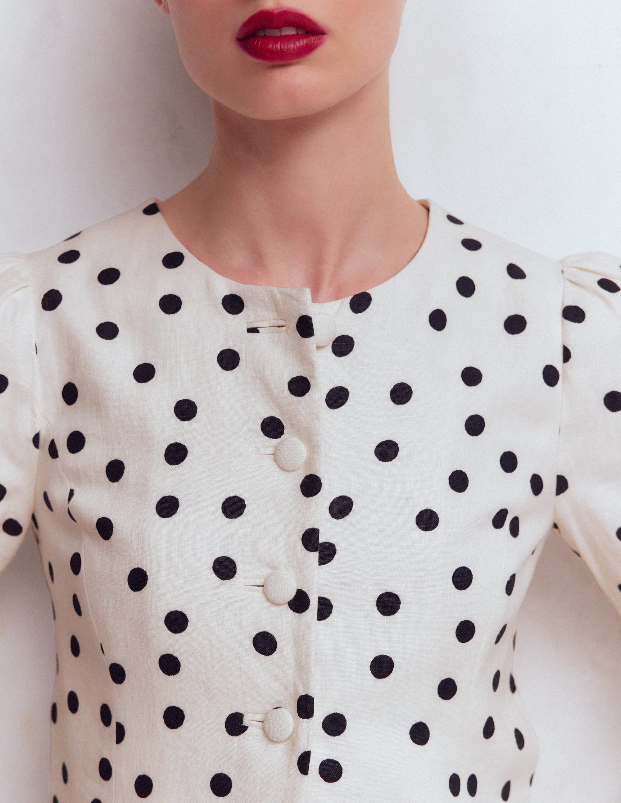Salisbury Puff Sleeve Jacket-Painted Dot Spaced - Image 2