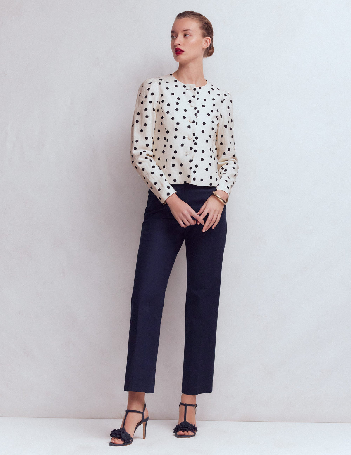 Salisbury Puff Sleeve Jacket-Painted Dot Spaced-5