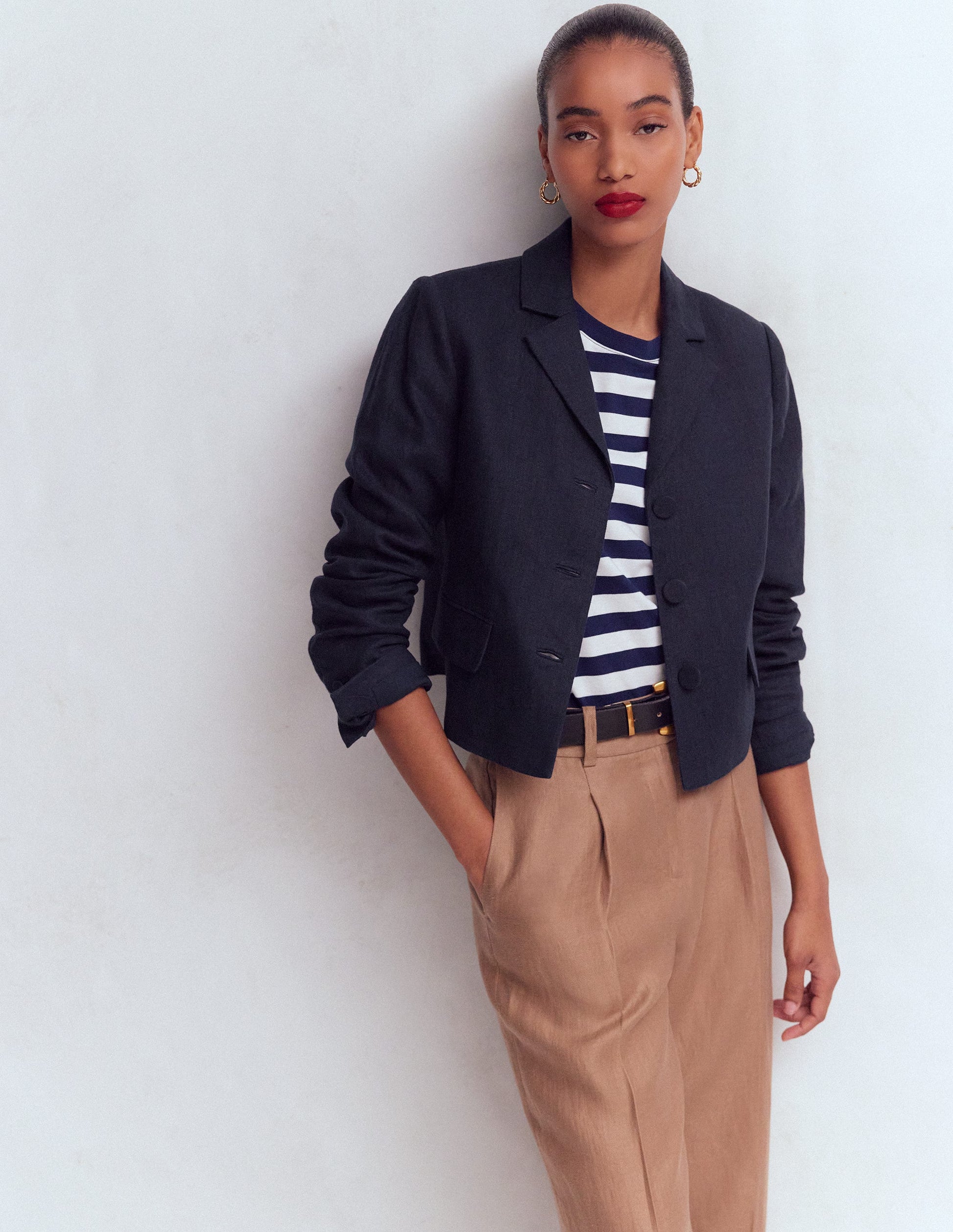 Dartmouth Linen Blazer-Navy-4