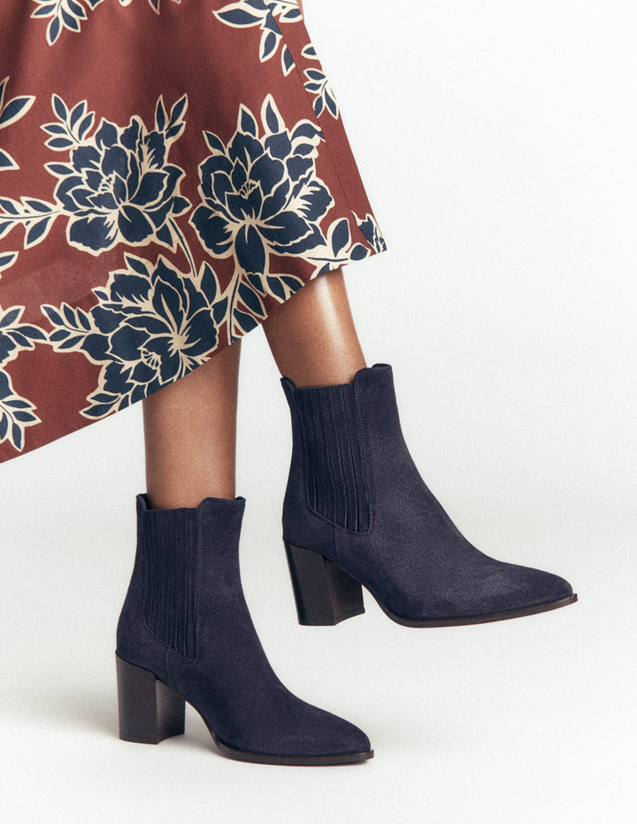 Legere Stiefeletten mit spitzer Zehenpartie-Dunkles Navy