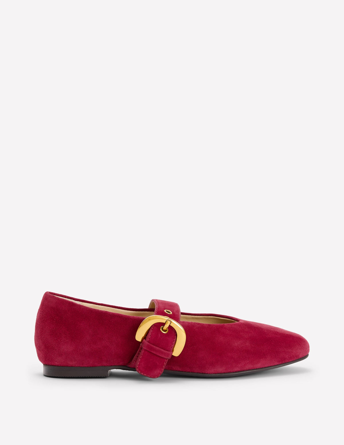 Kylie Flache Mary Janes mit Schnalle-Weinrot-1